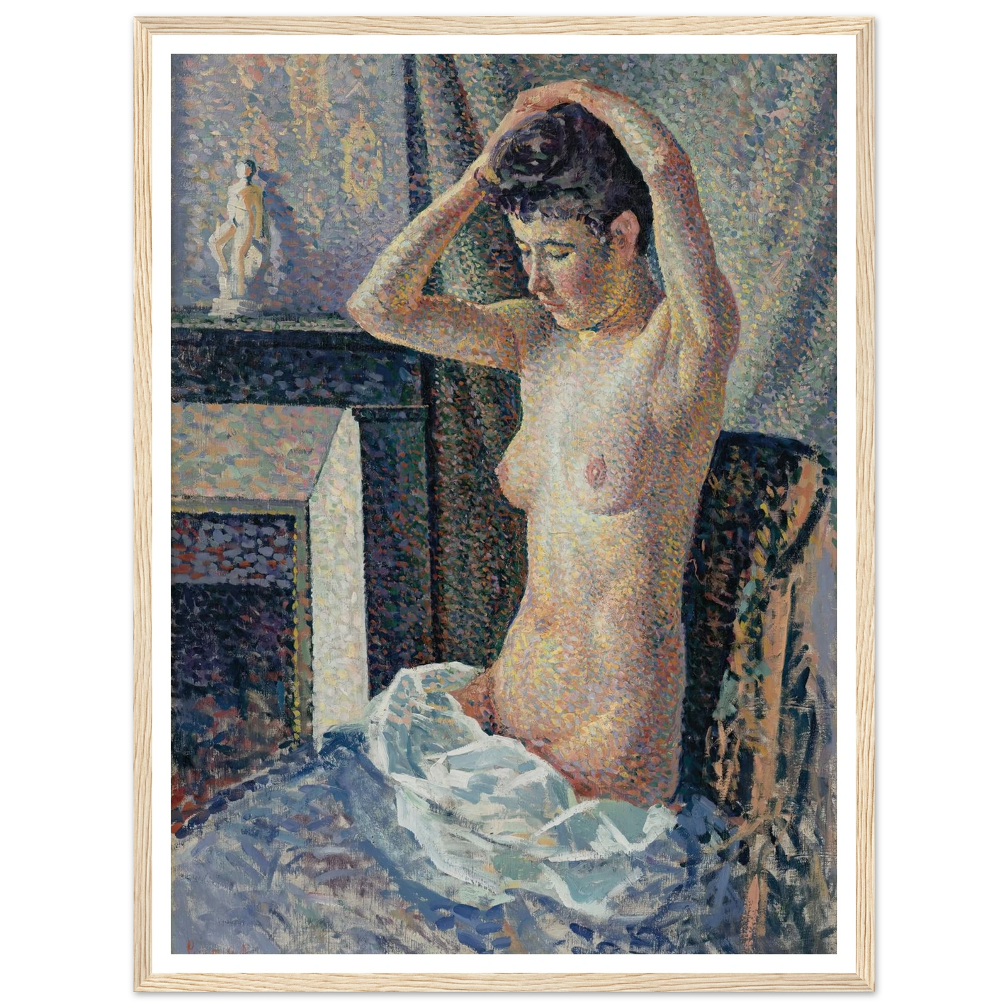 Nu se coiffant (1889) Art Print | Maximilien Luce-Quipham Collections