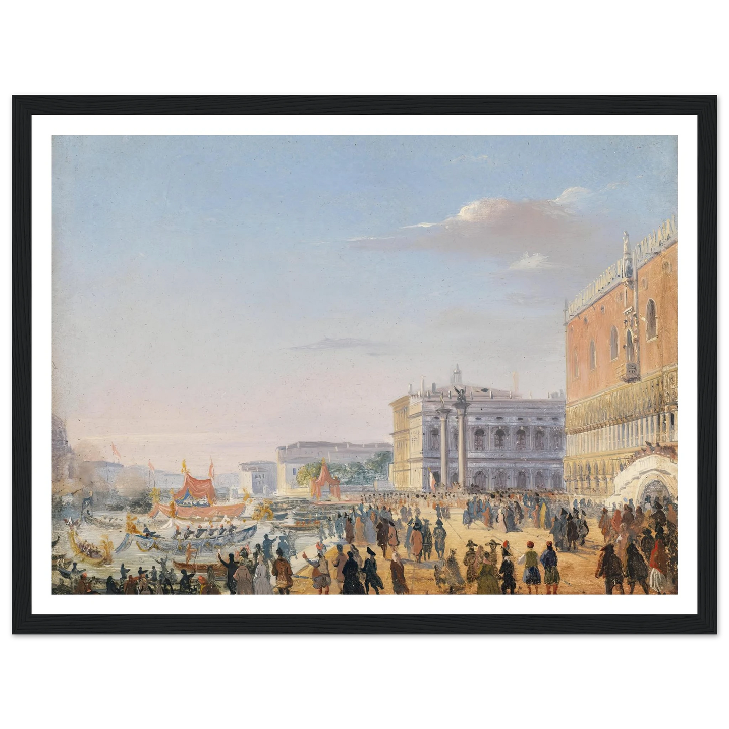 Ankunft Franz Joseph und Elisabeth in Venedig Art Print | Ippolito Caffi-Quipham Collections