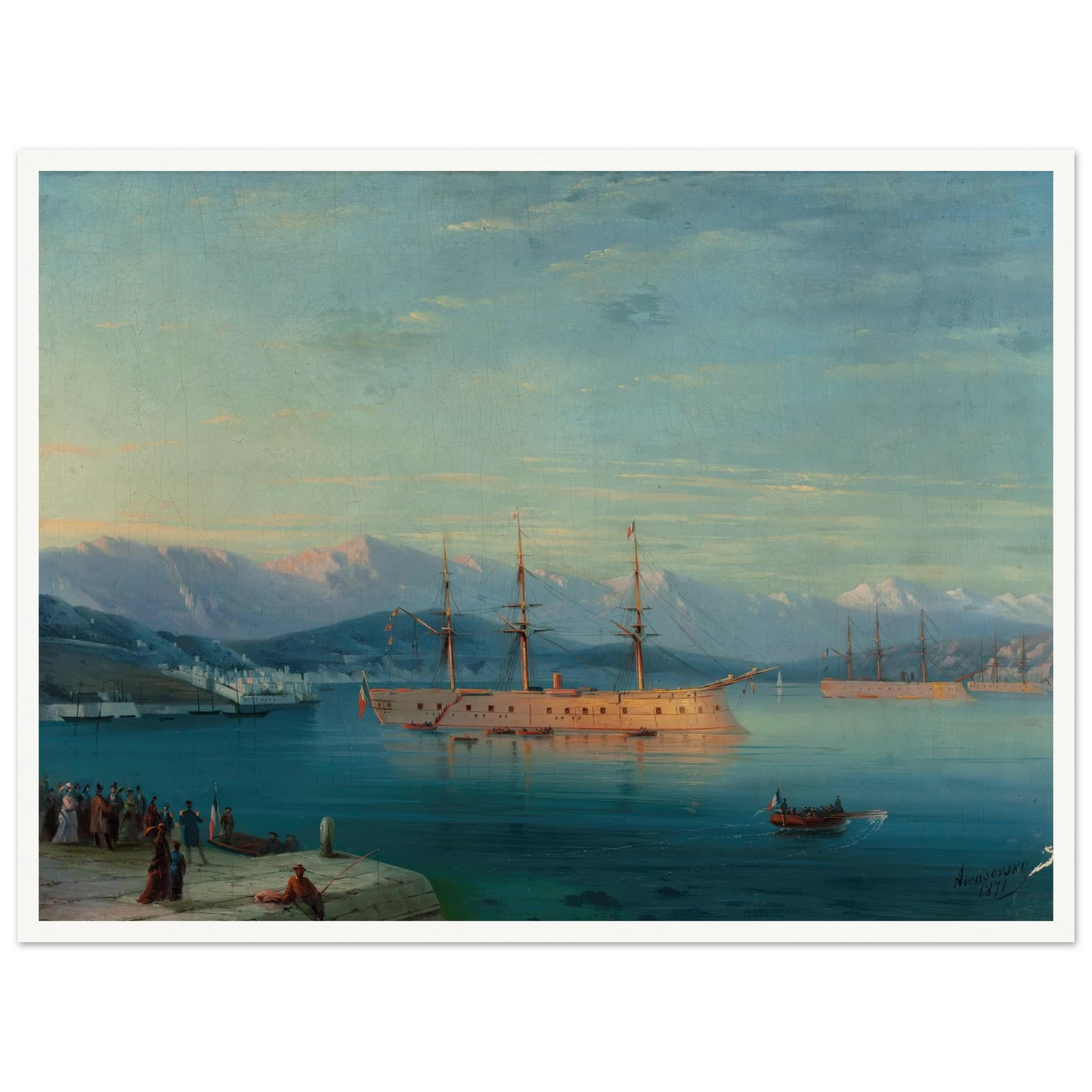 French Ships Departing the Black Sea (1871) Art Print | Ivan Konstantinovich Aivazovsky-Quipham Collections