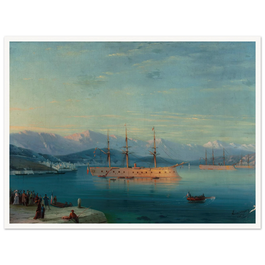French Ships Departing the Black Sea (1871) Art Print | Ivan Konstantinovich Aivazovsky-Quipham Collections