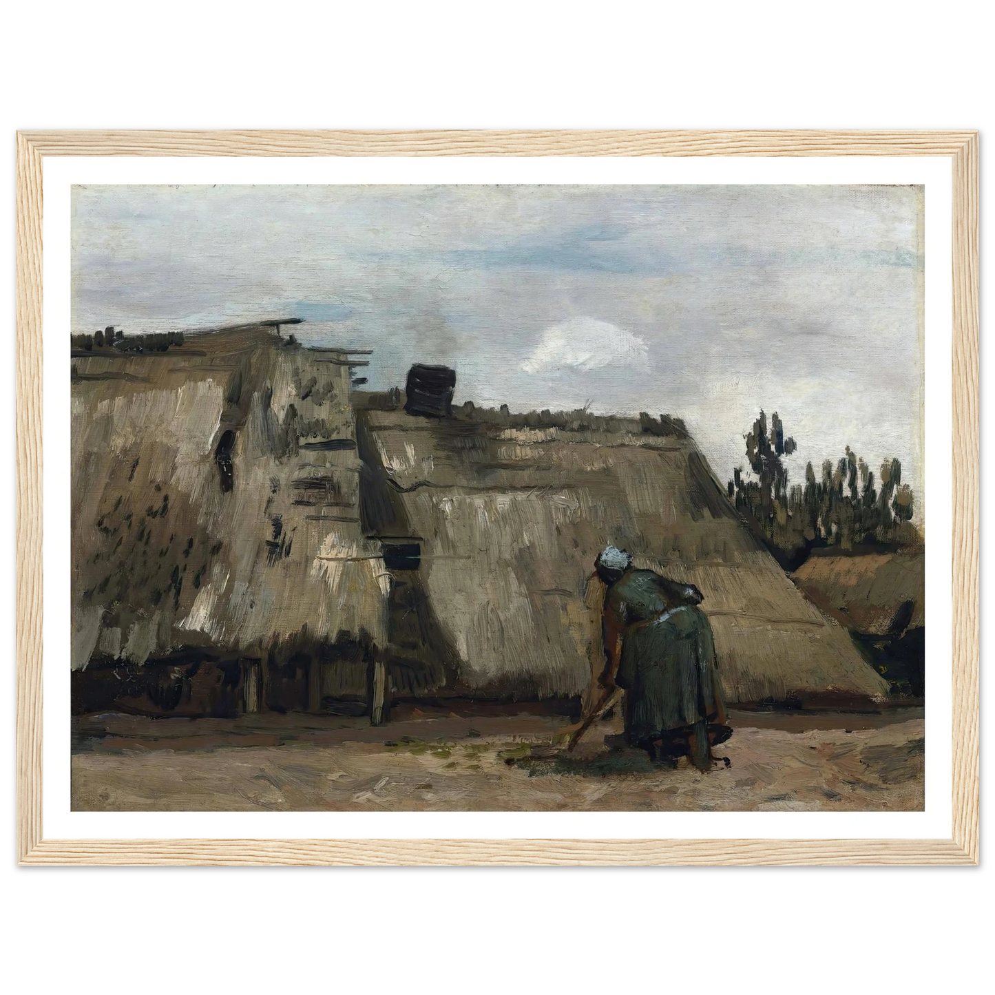A Peasant Woman Digging in Front of Her Cottage (c. 1885) Art Print | Vincent van Gogh-Quipham Collections