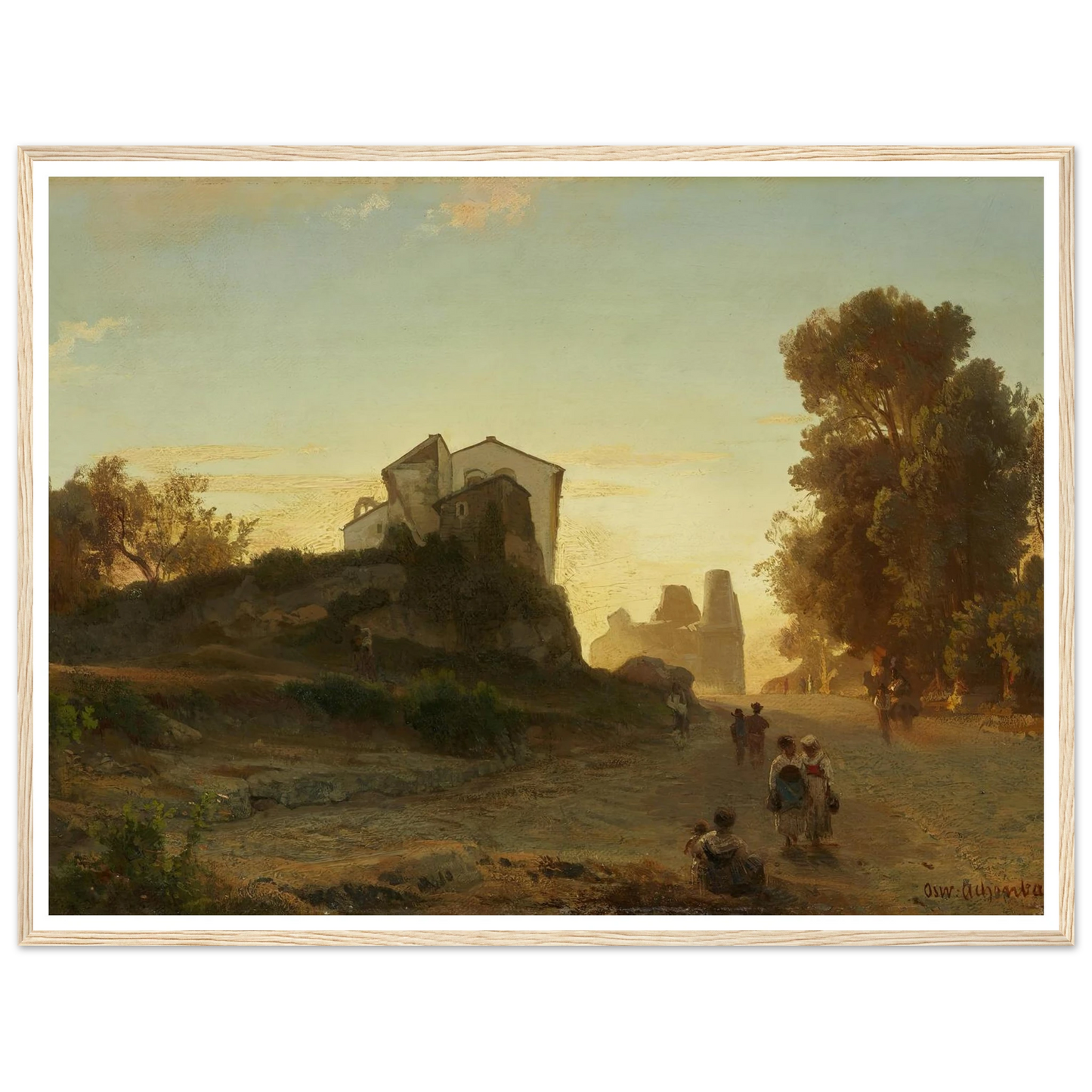 Römische Straße im Abendlicht Art Print | Oswald Achenbach-Quipham Collections