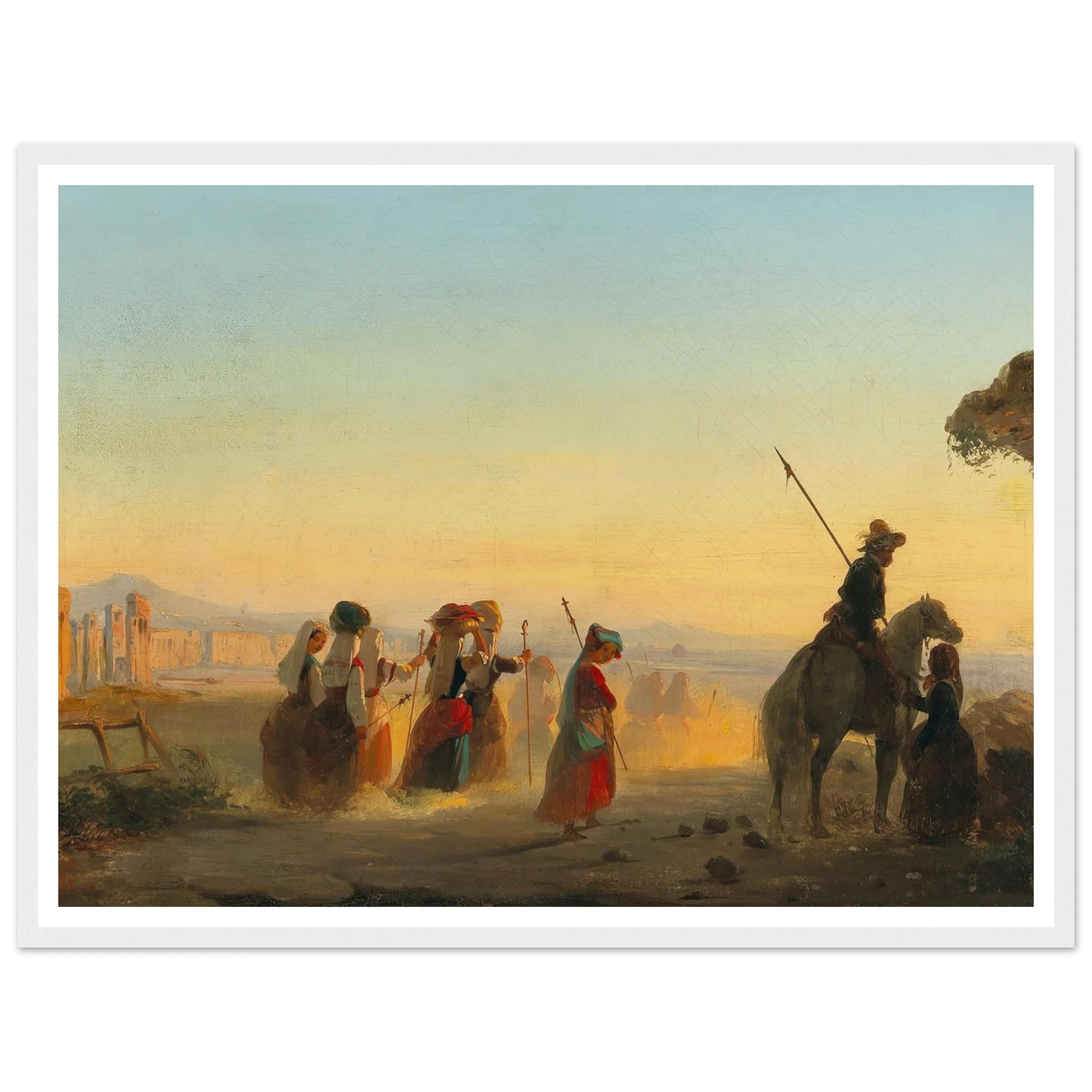 Rome, the Via Appia at Dawn Art Print | Ippolito Caffi-Quipham Collections