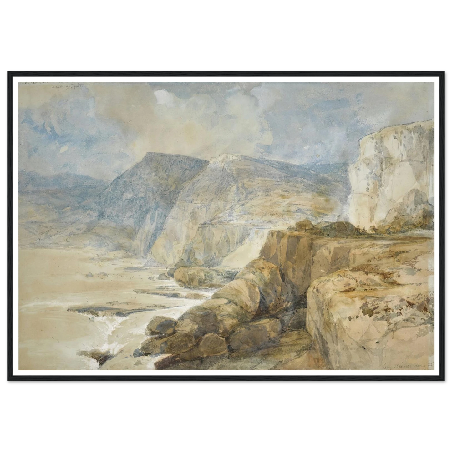 Cape Blanco, Lebanon (1839) Art Print | David Roberts-Quipham Collections