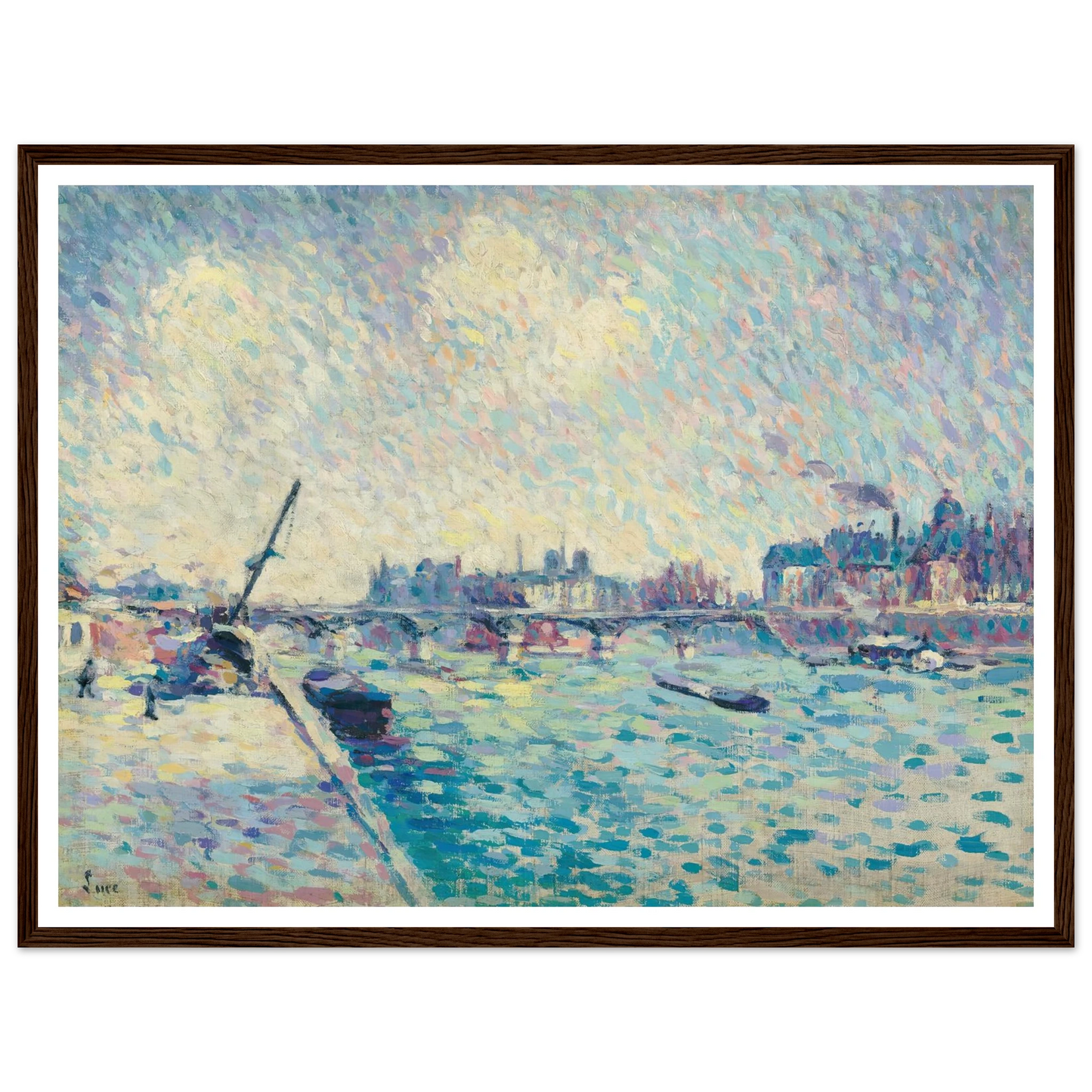 Paris, la Seine, Notre-Dame au loin (1898) Art Print | Maximilien Luce-Quipham Collections