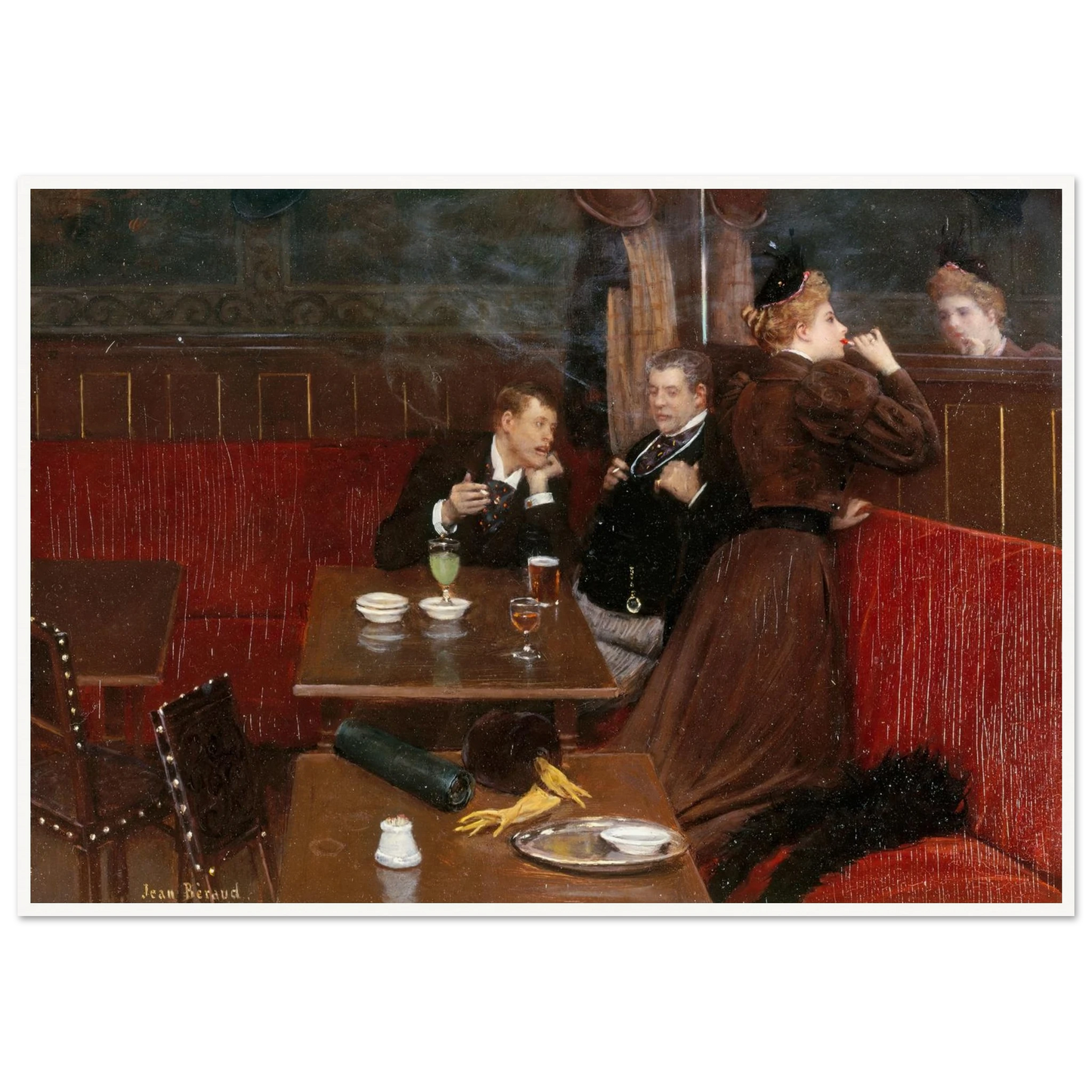 Trois personnages dans un café (1890) Art Print | Jean Beraud-Quipham Collections
