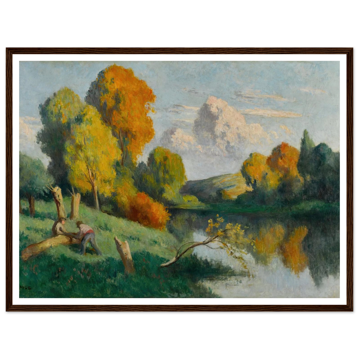 Les scieurs, paysage de La Cure Art Print | Maximilien Luce-Quipham Collections