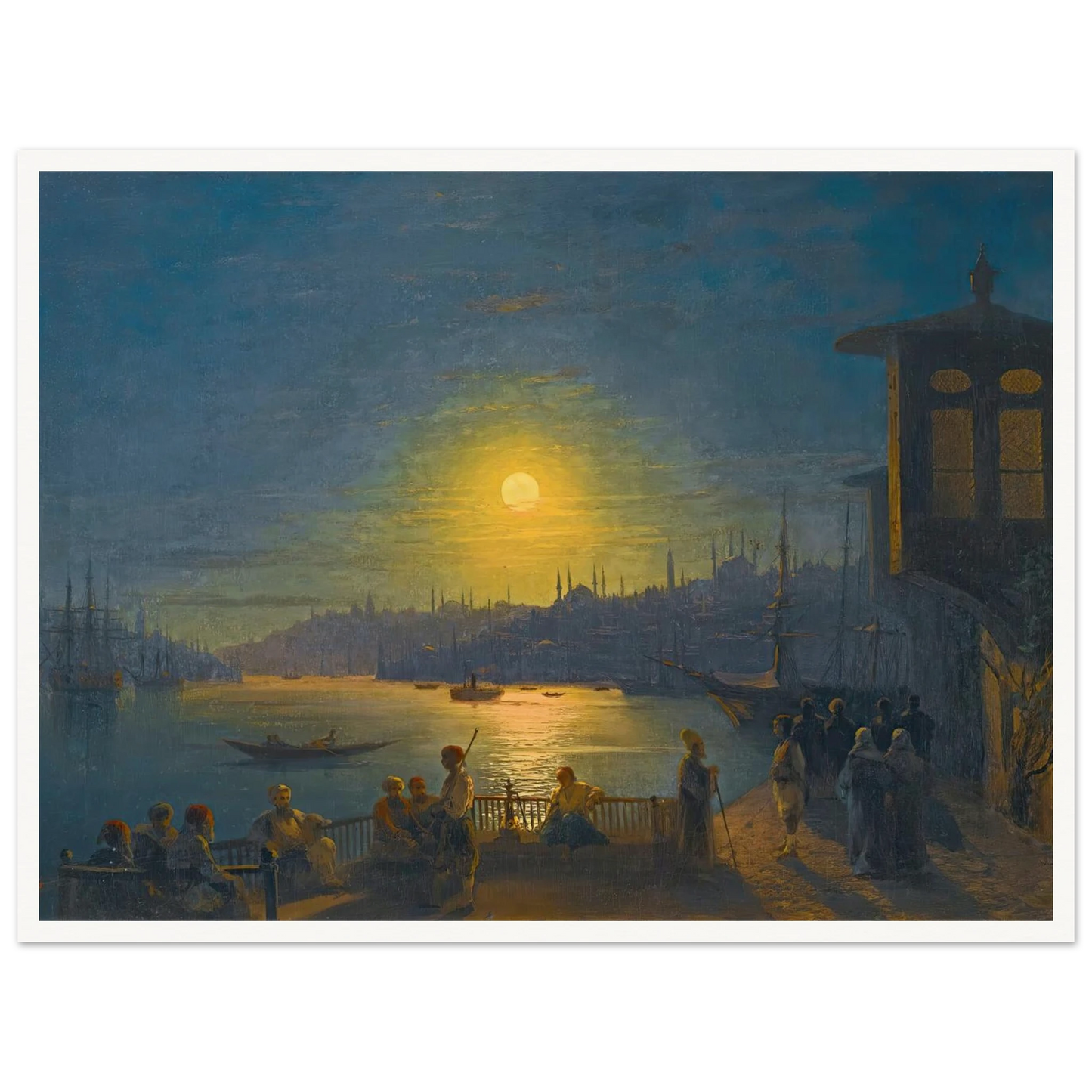 Moonrise Over The Golden Horn (1886) Art Print | Ivan Konstantinovich Aivazovsky-Quipham Collections
