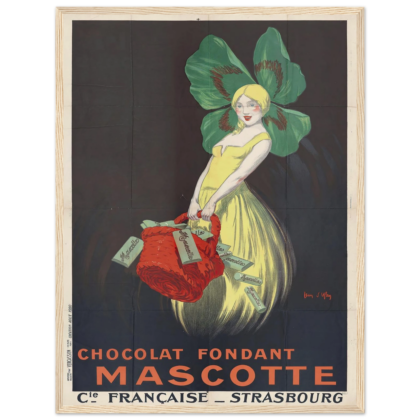 Chocolat fondant Mascotte. Compagnie française, Strasbourg (1920) Art Print | Jean Dylen-Quipham Collections