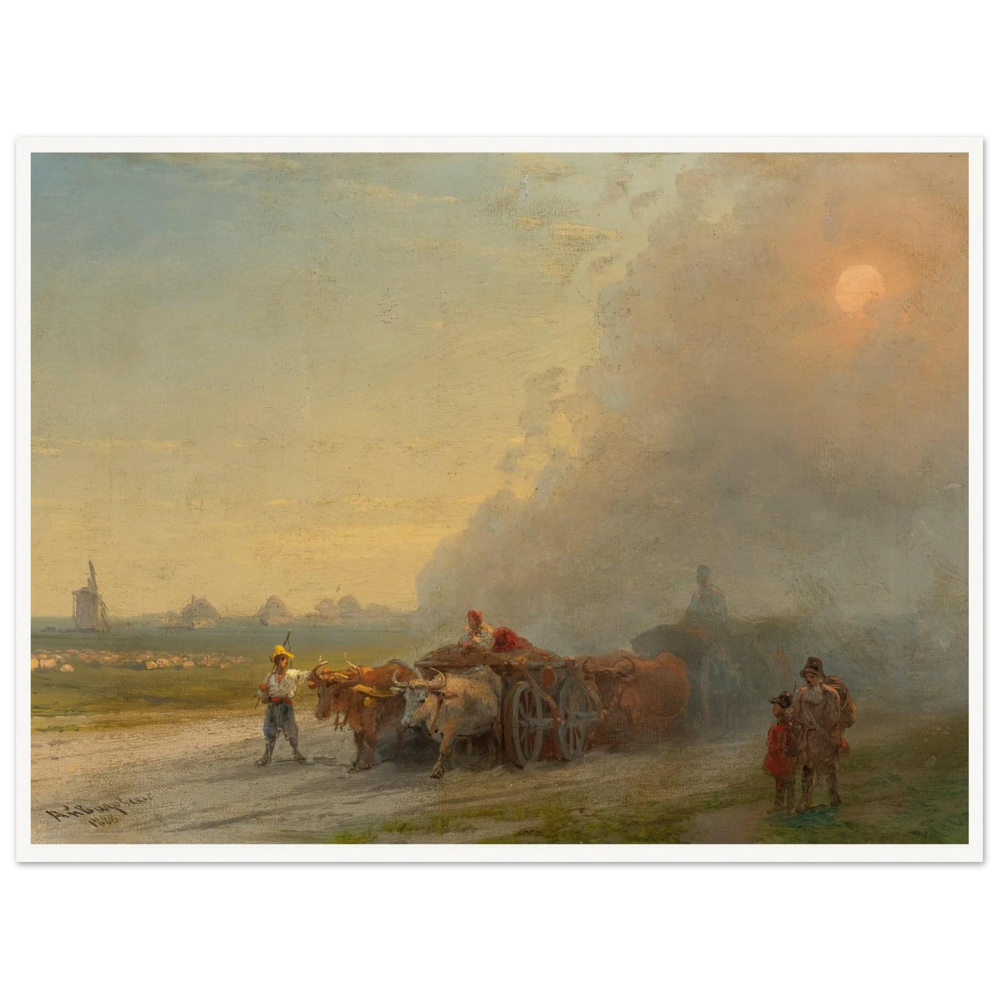Ox-Carts In The Ukrainian Steppe (1888) Art Print | Ivan Konstantinovich Aivazovsky-Quipham Collections