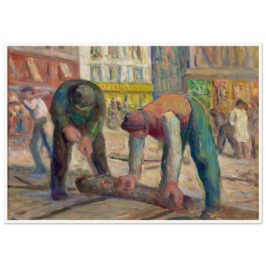 Travaux sur la chaussée, les charpentiers (1930-1935) Art Print | Maximilien Luce-Quipham Collections