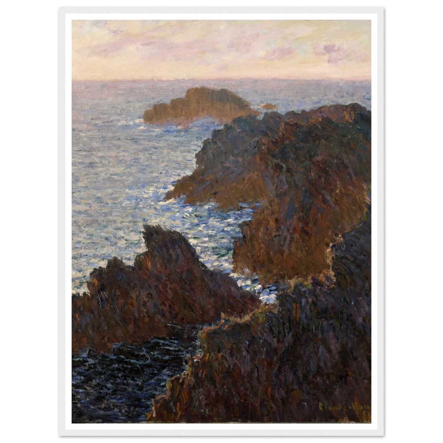 Rocks at Belle-Isle, Port-Domois (1886) Art Print | Claude Monet-Quipham Collections