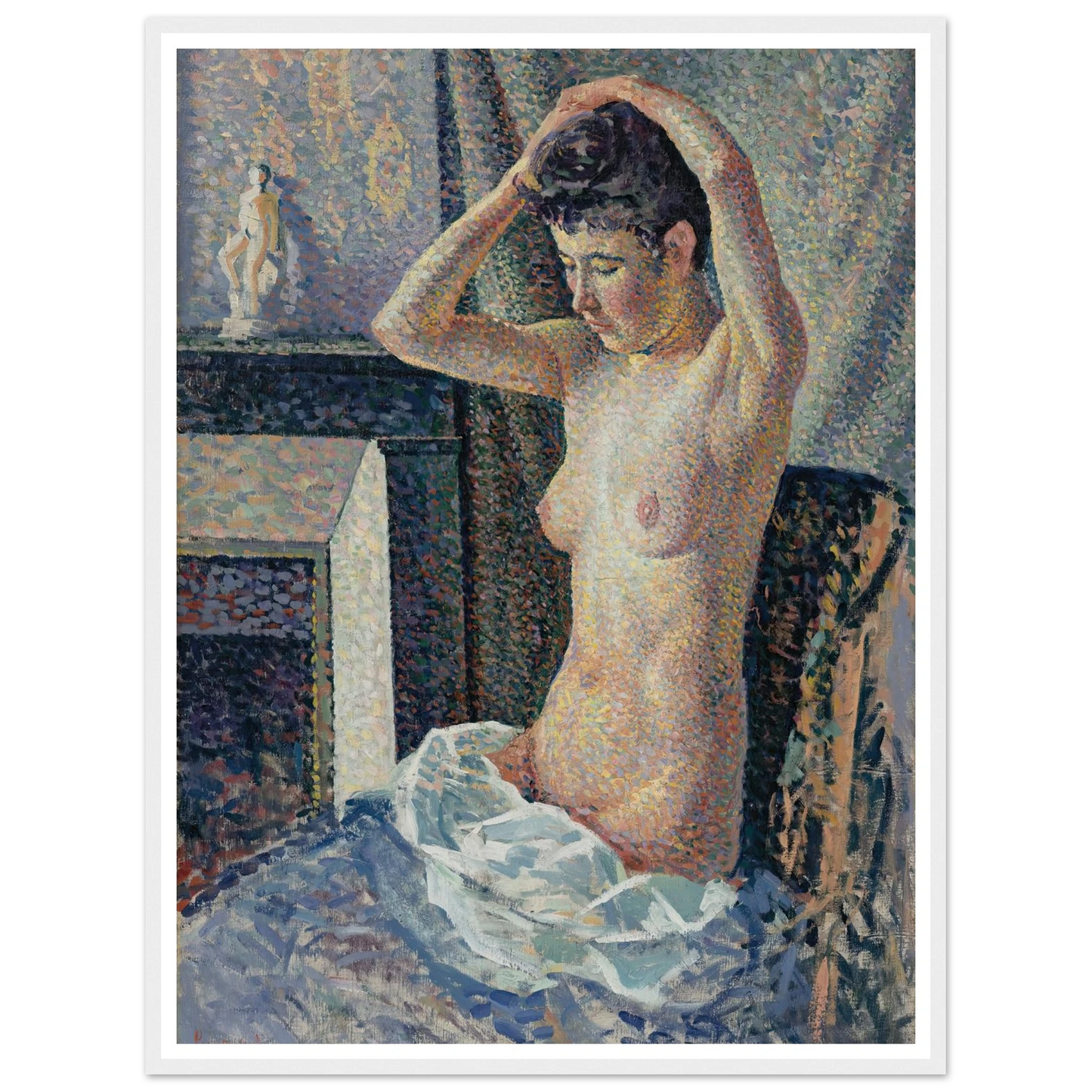 Nu se coiffant (1889) Art Print | Maximilien Luce-Quipham Collections