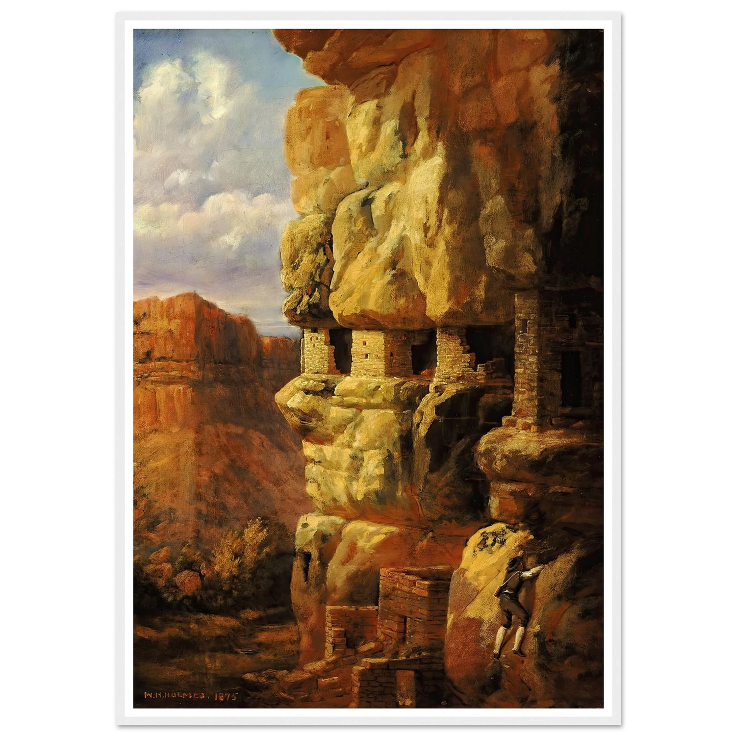 Cliff Houses On The Rio Mancos, Colorado (1875) Art Print | William Henry Holmes-Quipham Collections