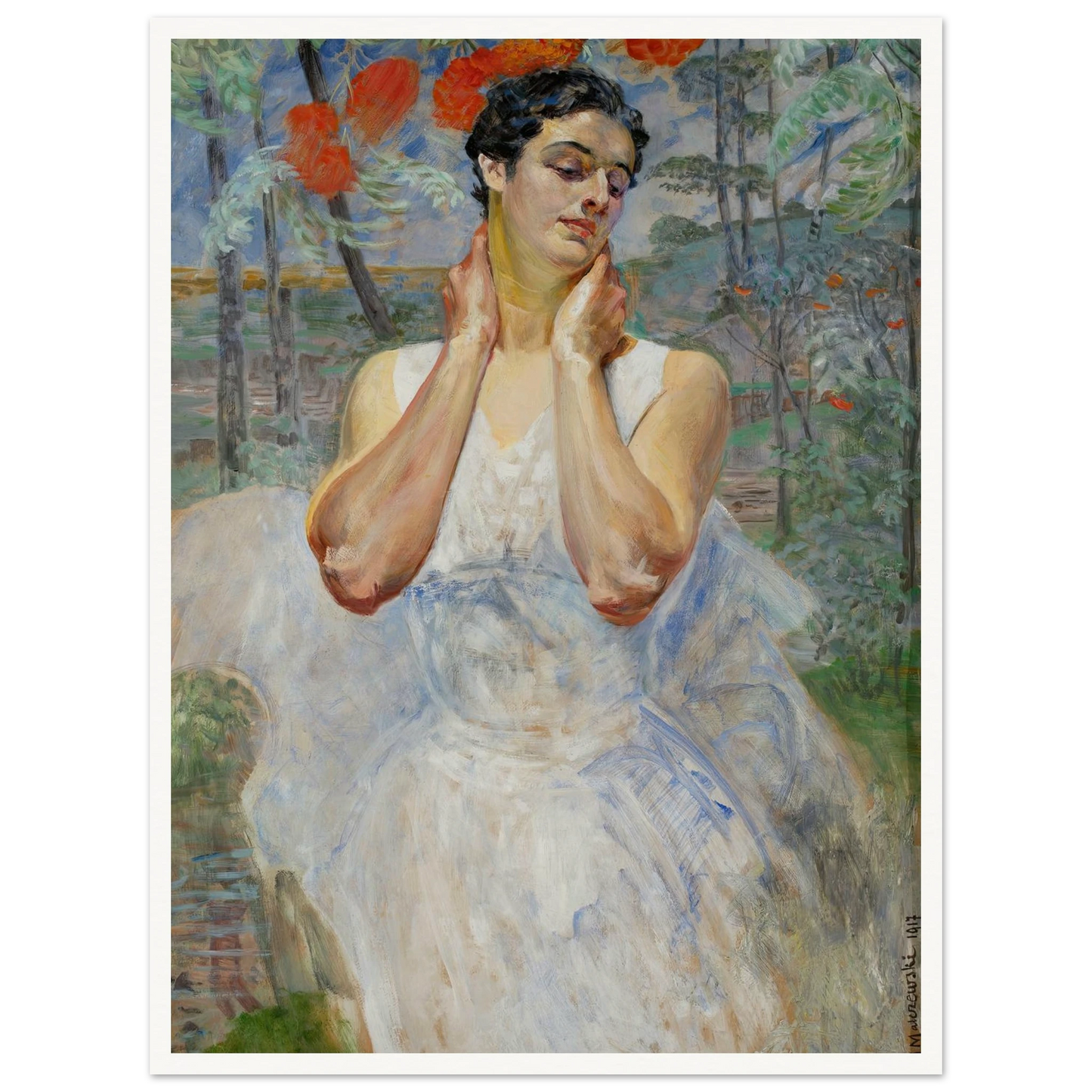 Portrait of a woman with rowanberry (1917) Art Print | Jacek Malczewski-Quipham Collections
