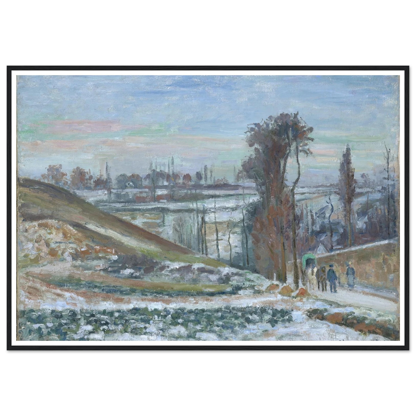 Snowy Landscape near l’Hermitage (1875) Art Print | Camille Pissarro-Quipham Collections