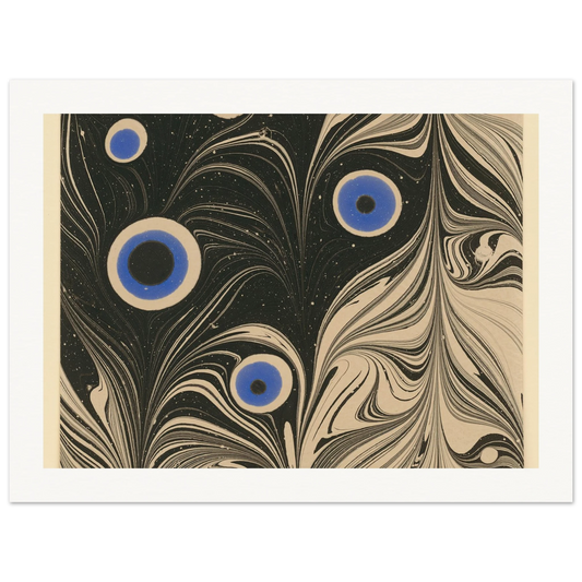 Marmorpapier (Pfauenfederornament) (1903 - 1907) Art Print | Josef Hoffmann-Quipham Collections