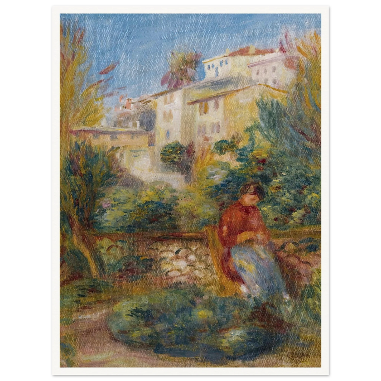 La Terrasse À Cagnes (circa 1908) Art Print | Pierre Auguste Renoir-Quipham Collections