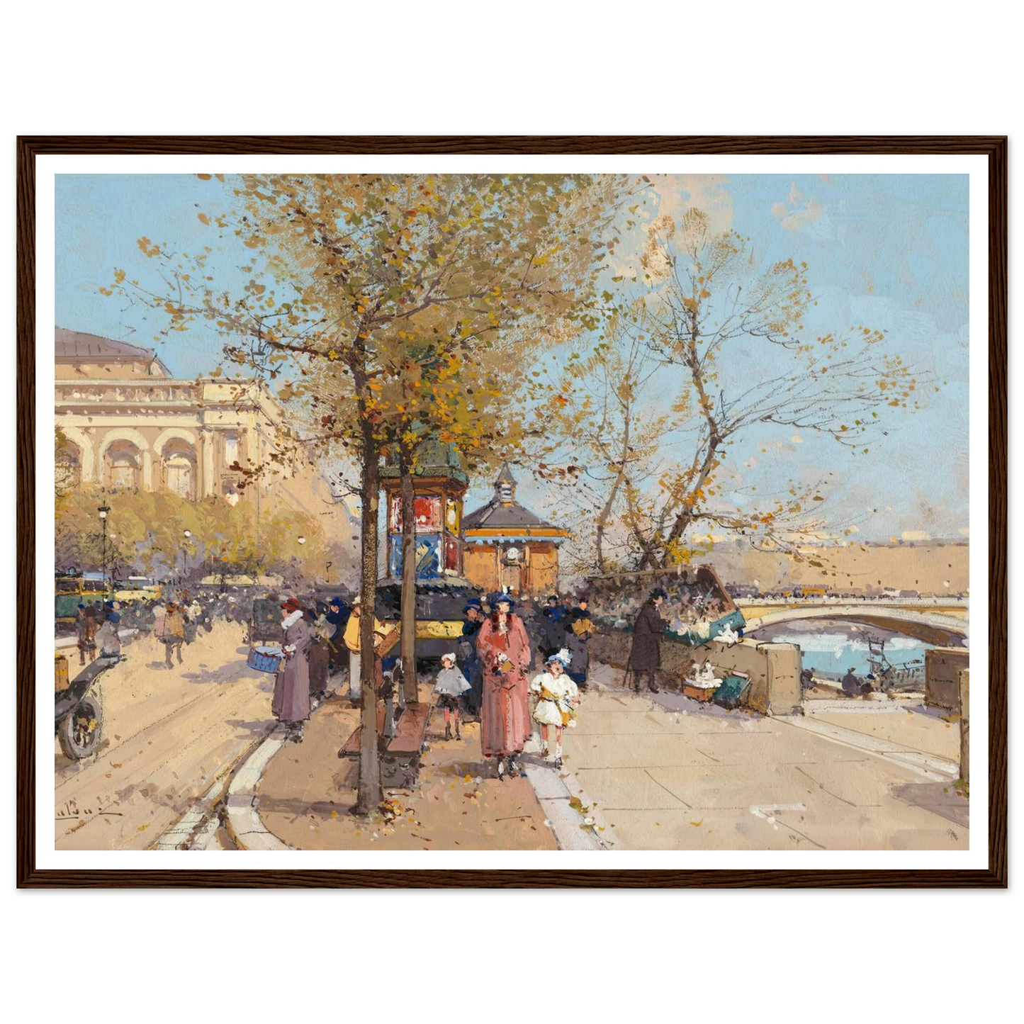 A stroll by the Seine Art Print | Eugene Galien Laloue-Quipham Collections