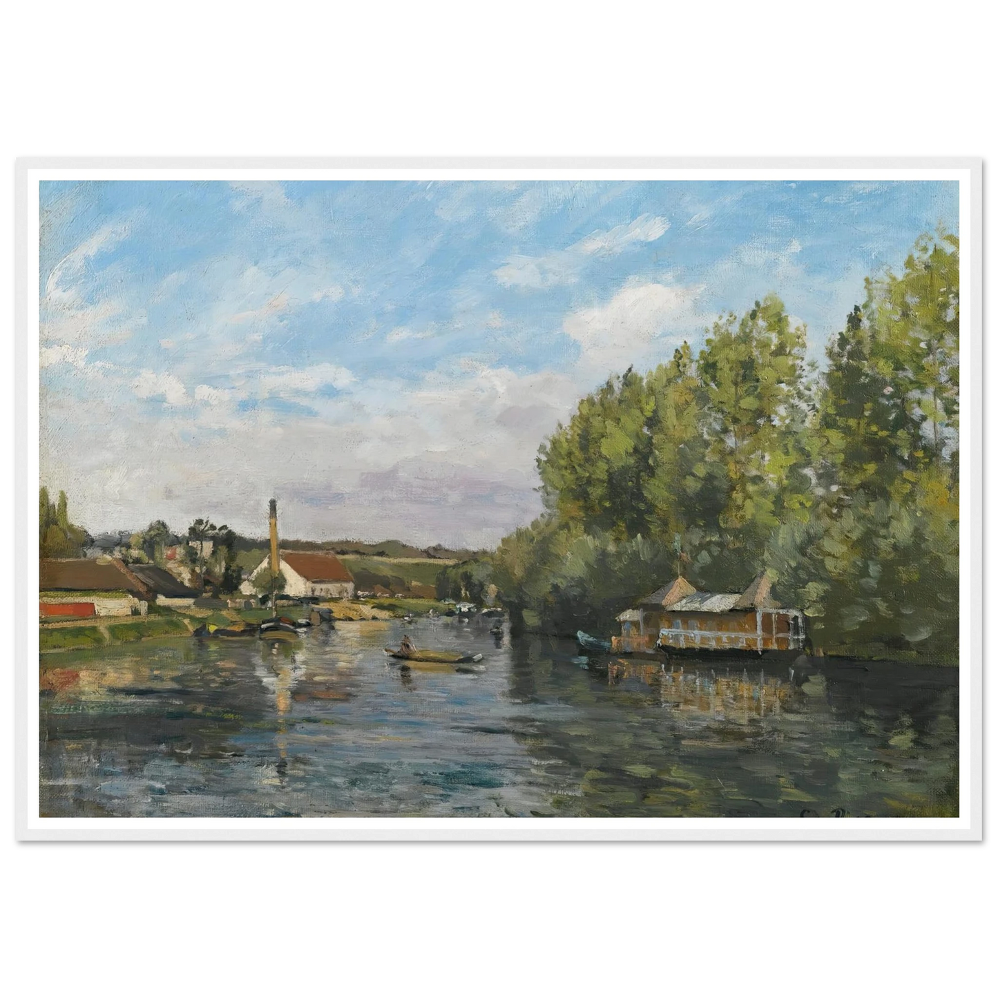 La Seine À Port-Marly (circa 1872) Art Print | Camille Pissarro-Quipham Collections