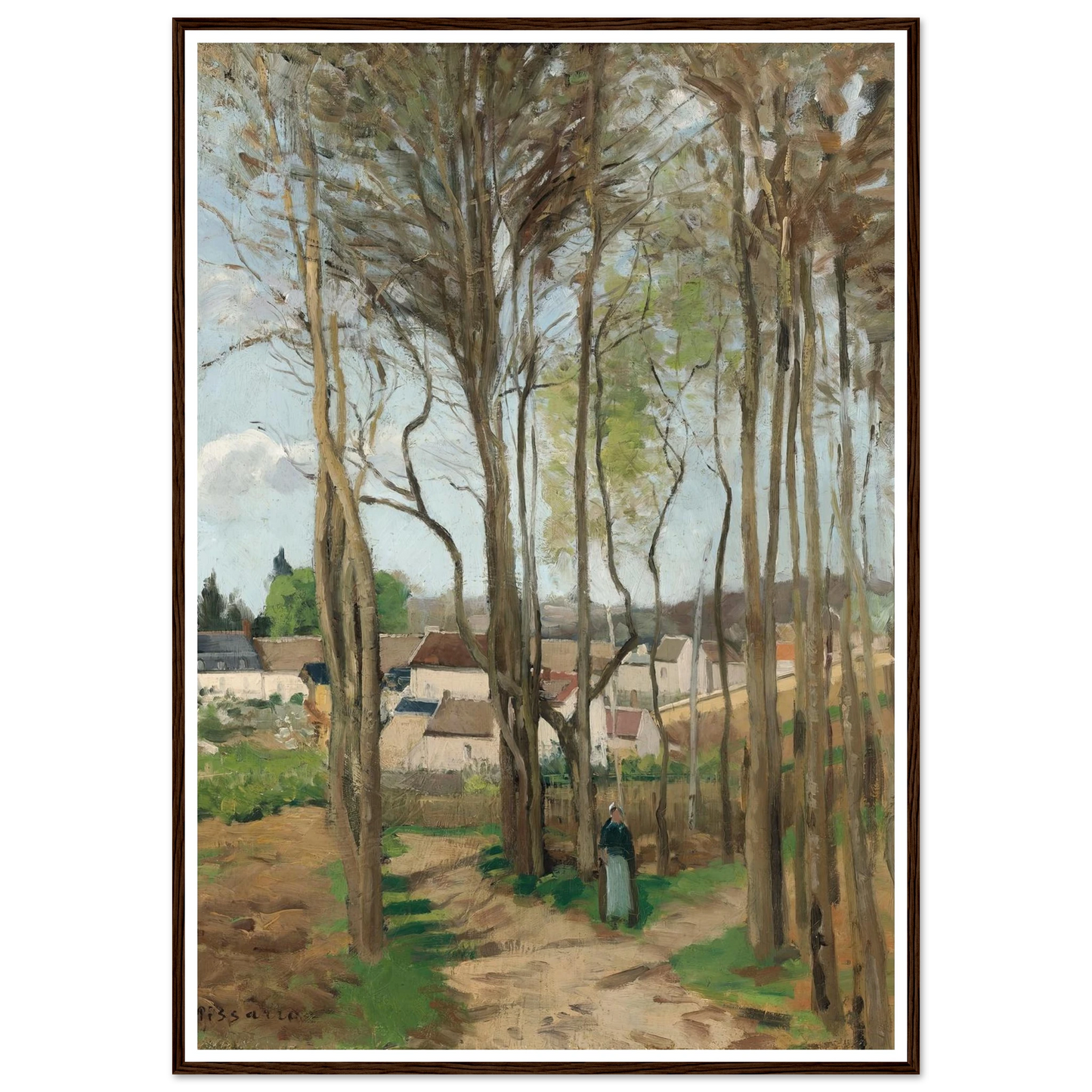 Le village à travers les arbres (circa 1869) Art Print | Camille Pissarro-Quipham Collections