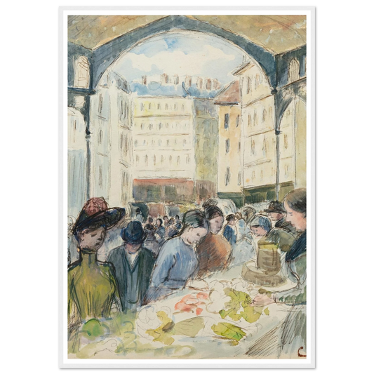 Les Halles centrales; le marché aux légumes Art Print | Camille Pissarro-Quipham Collections