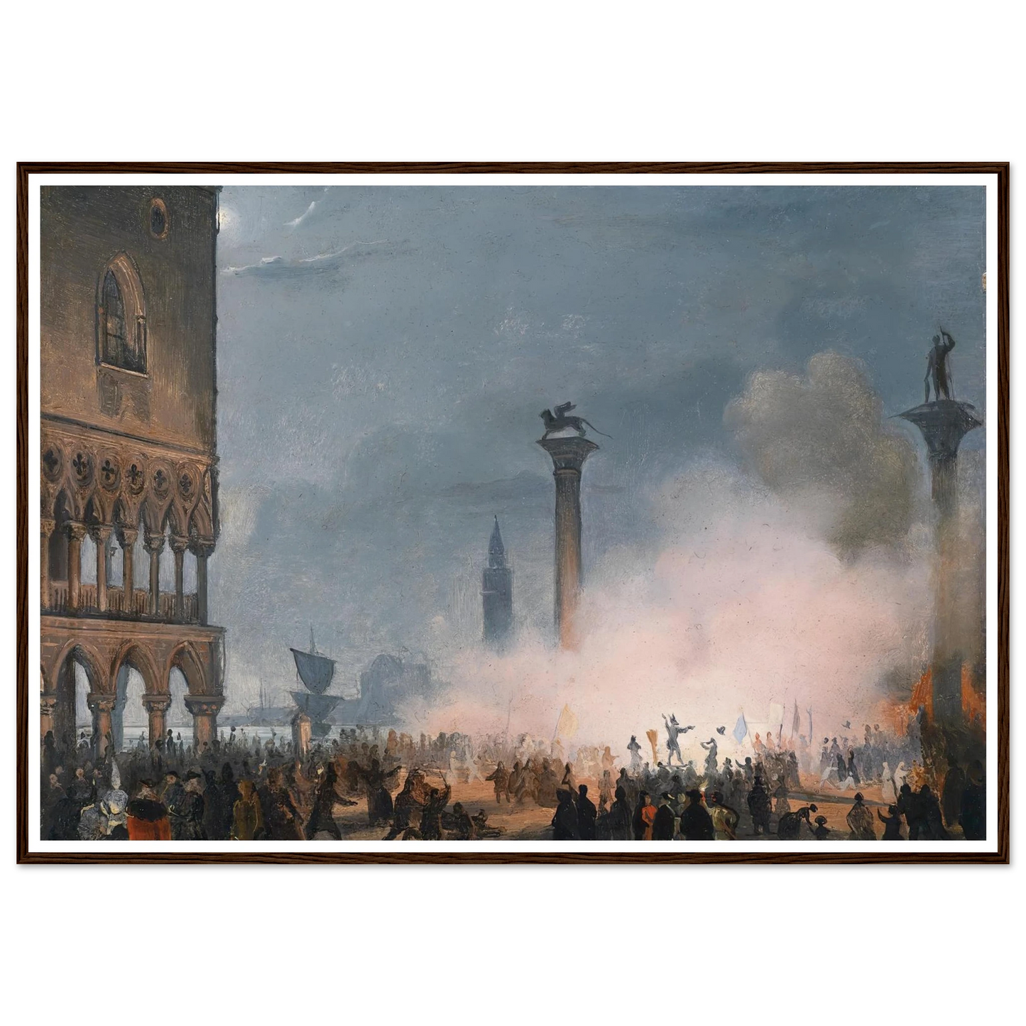 Venedi Piazzetta bei Nacht Art Print | Ippolito Caffi-Quipham Collections