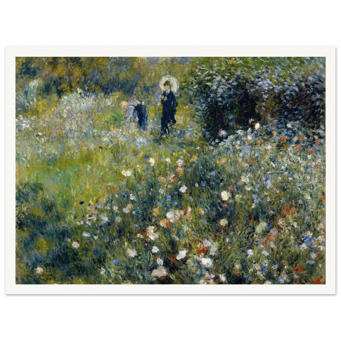 Woman with a Parasol in a Garden (1875) Art Print | Pierre Auguste Renoir-Quipham Collections