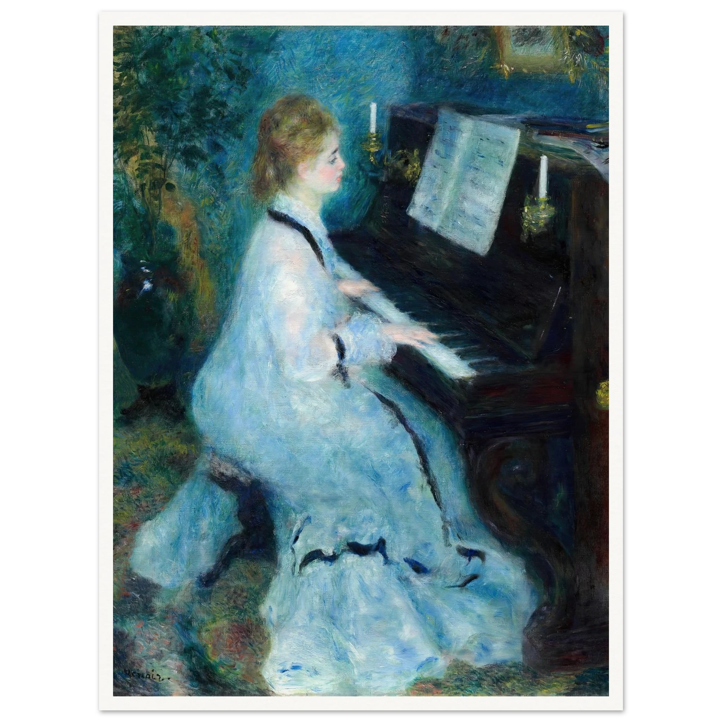 Woman at the Piano (1875) Art Print | Pierre Auguste Renoir-Quipham Collections