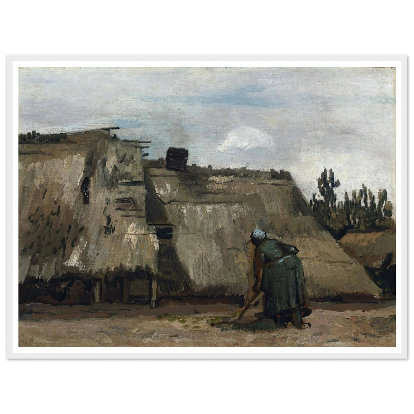 A Peasant Woman Digging in Front of Her Cottage (c. 1885) Art Print | Vincent van Gogh-Quipham Collections