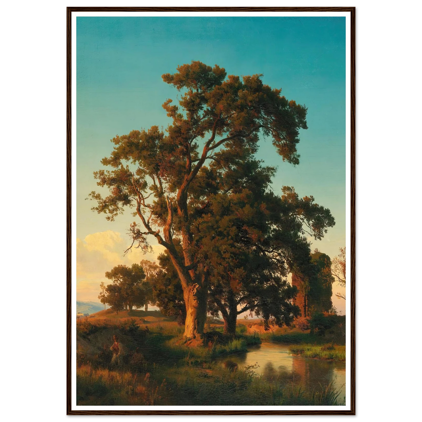 A majestic tree in the evening light Art Print | Oswald Achenbach-Quipham Collections