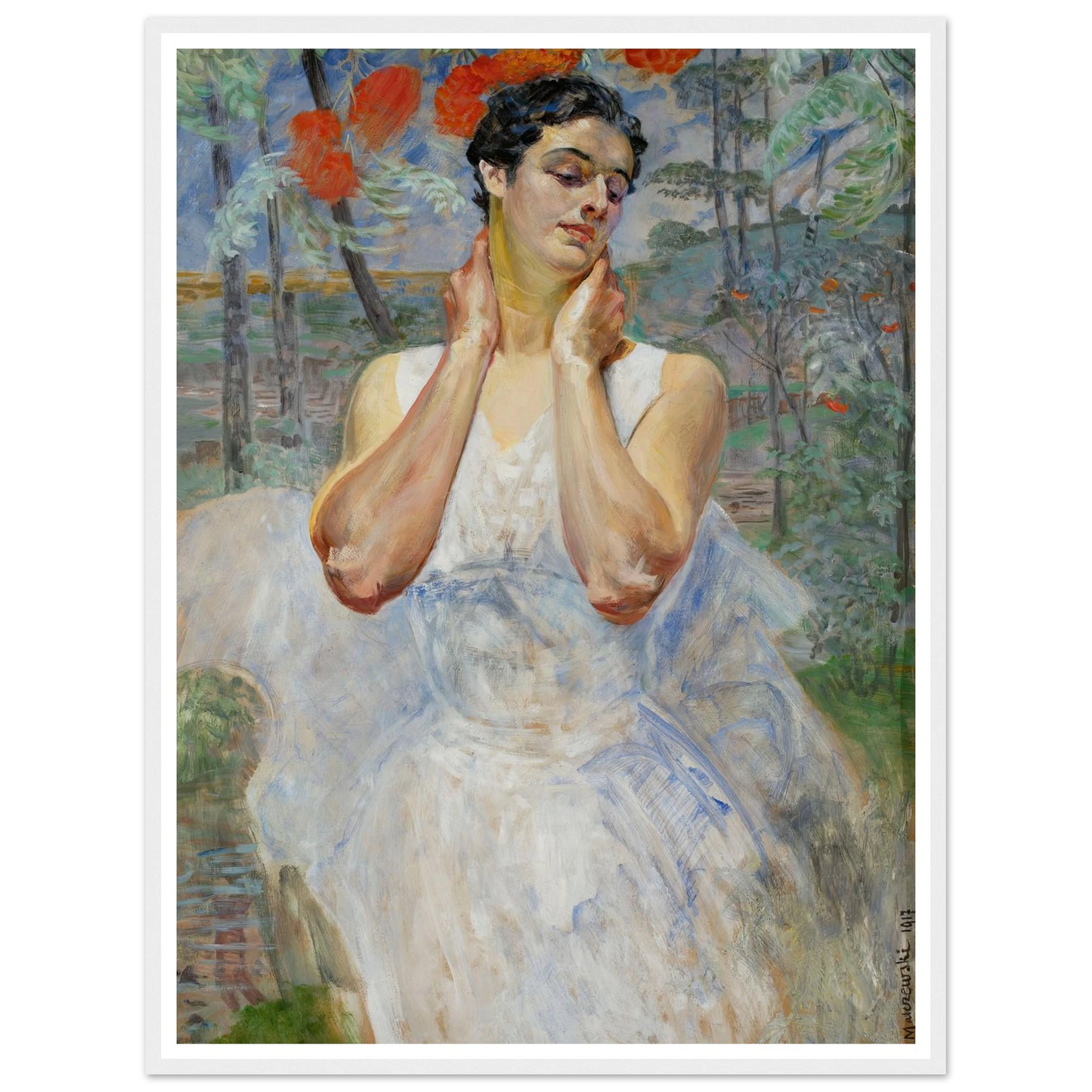 Portrait of a woman with rowanberry (1917) Art Print | Jacek Malczewski-Quipham Collections