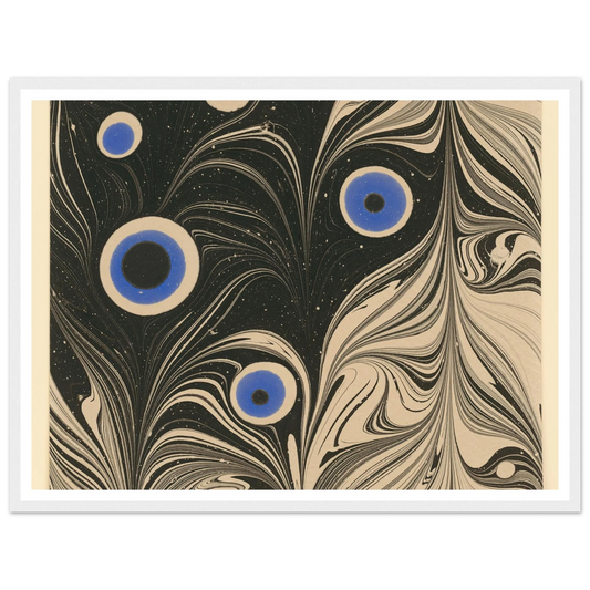 Marmorpapier (Pfauenfederornament) (1903 - 1907) Art Print | Josef Hoffmann-Quipham Collections