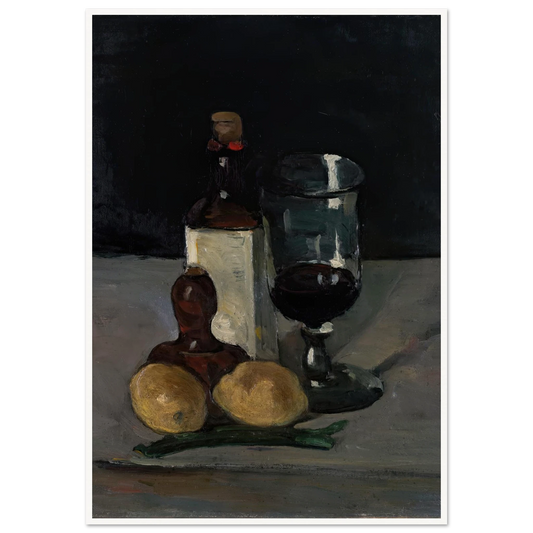 Still Life with Bottle, Glass, and Lemons (1867–69) Art Print | Paul Cezanne-Quipham Collections