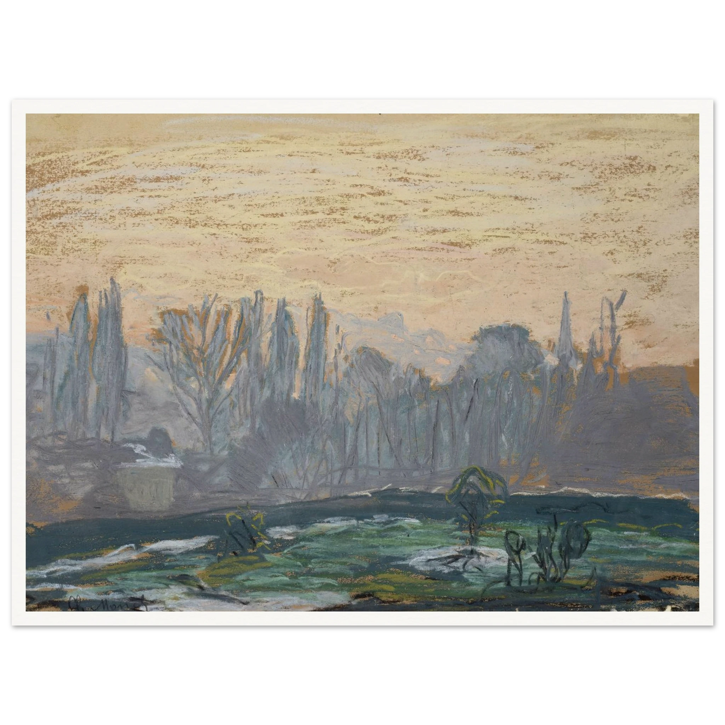 Winter Landscape with Evening Sky (ca. 1870 – 1880) Art Print | Claude Monet-Quipham Collections