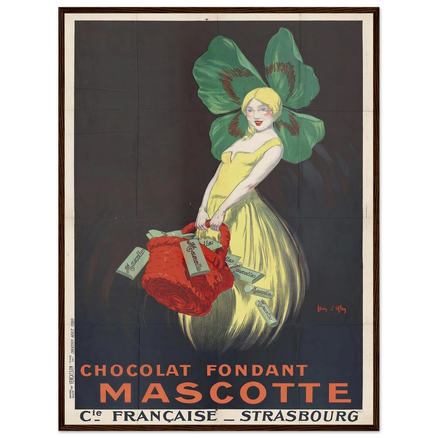 Chocolat fondant Mascotte. Compagnie française, Strasbourg (1920) Art Print | Jean Dylen-Quipham Collections