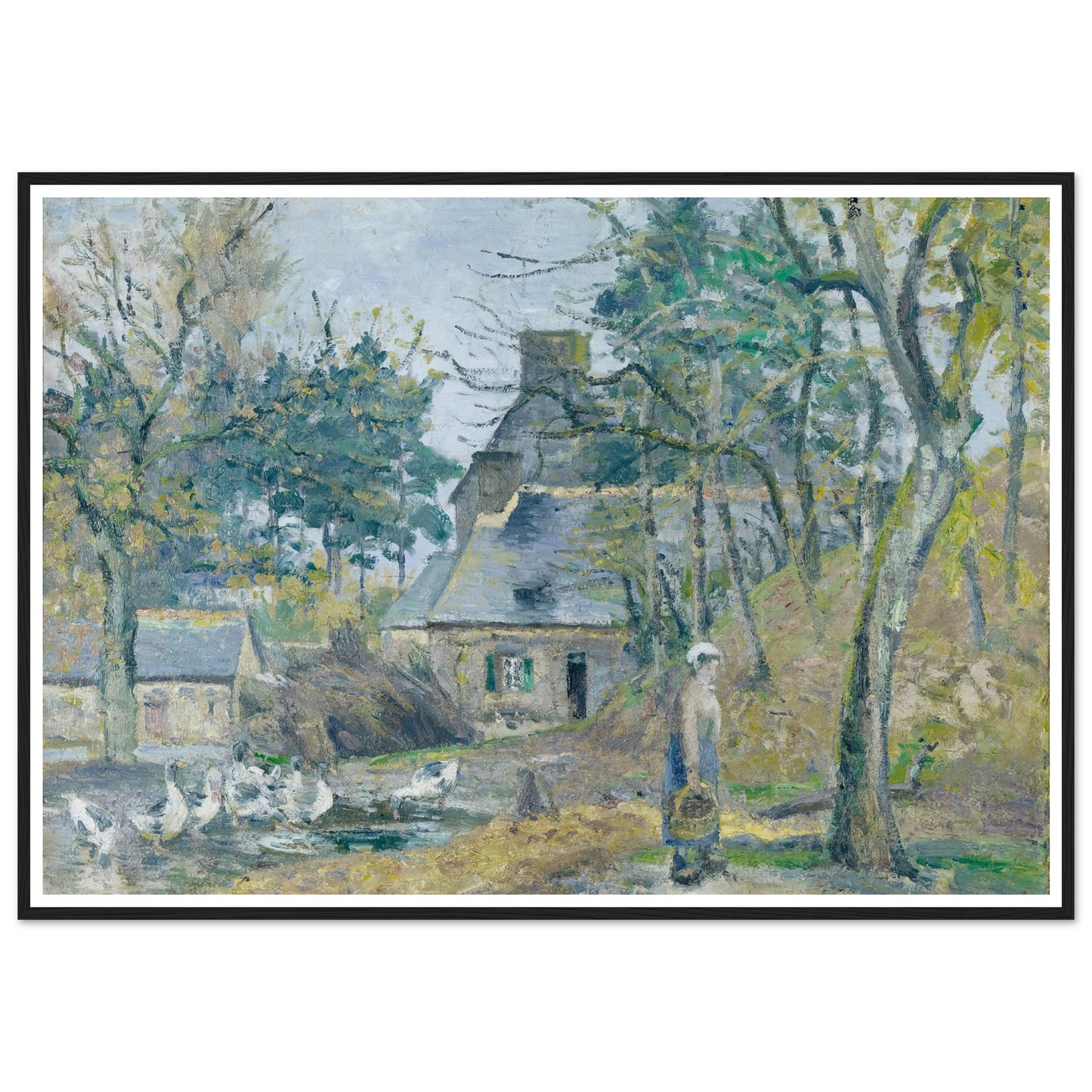 La ferme à Montfoucault (Farm at Montfoucault) (1874) Art Print | Camille Pissarro-Quipham Collections