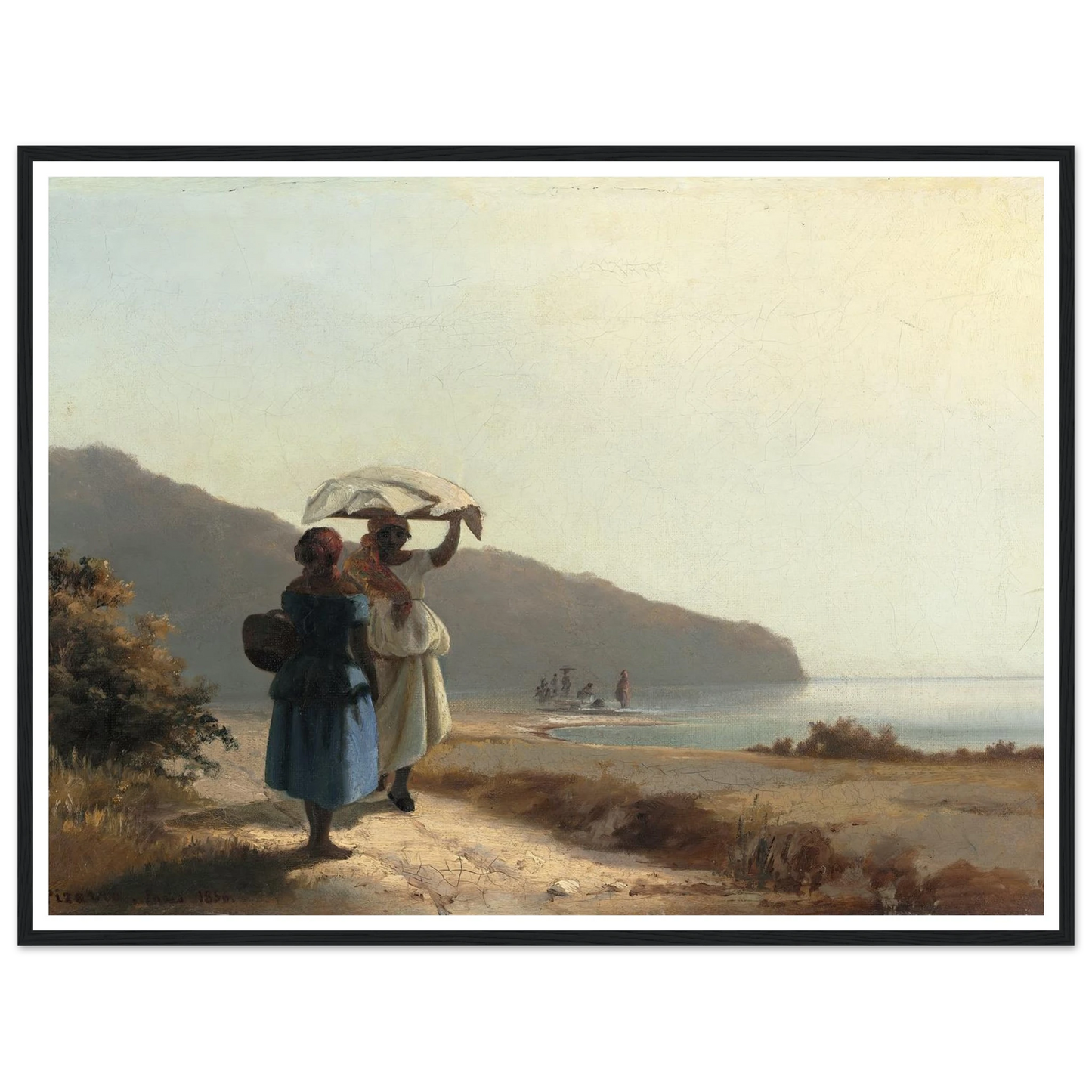 Two Women Chatting by the Sea,St. Thomas (1856) Art Print | Camille Pissarro-Quipham Collections