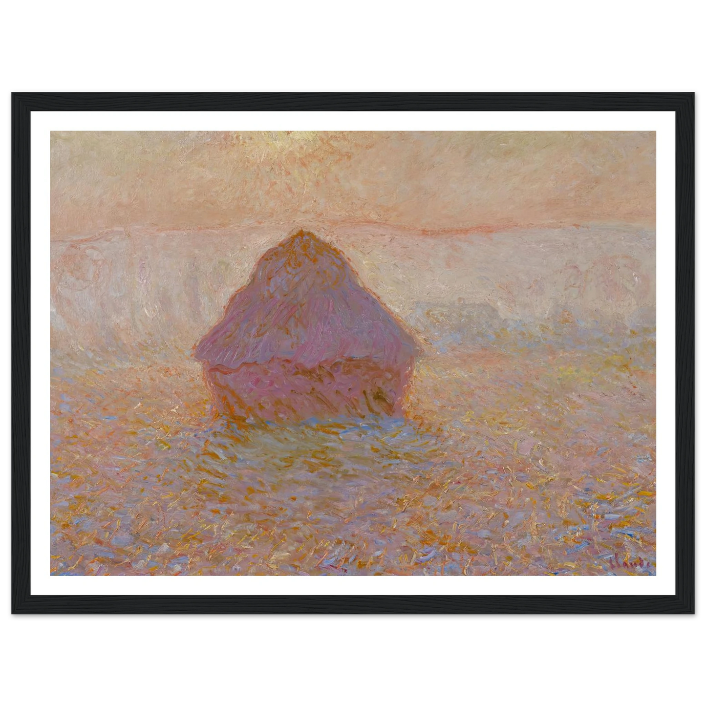 Grainstack-Sun in the Mist (1891) Art Print | Claude Monet-Quipham Collections