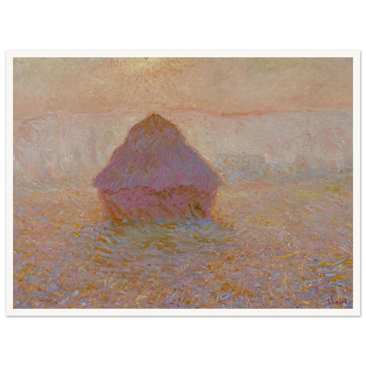 Grainstack-Sun in the Mist (1891) Art Print | Claude Monet-Quipham Collections