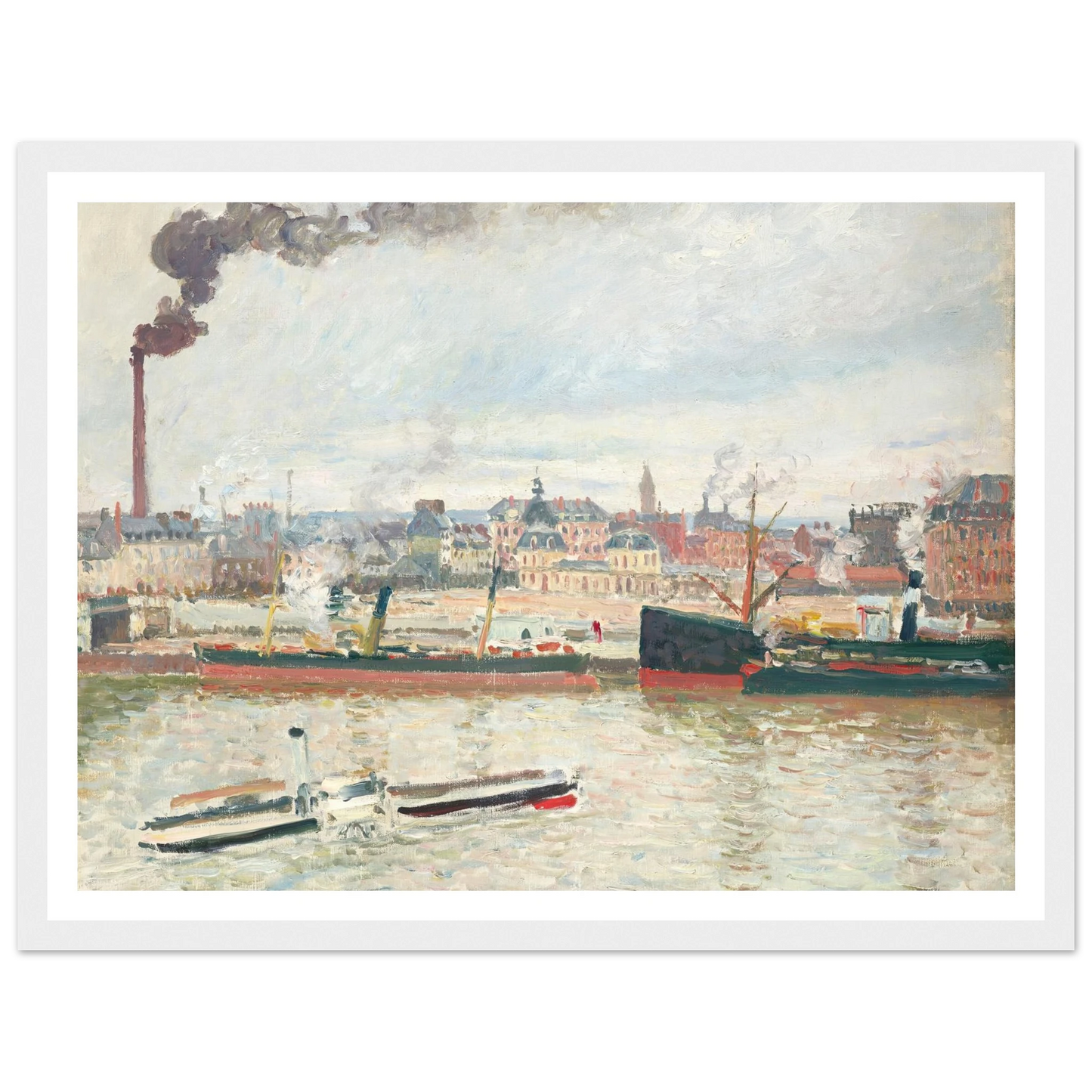 Vue sur la gare d’Orléans, Saint-Sever, Rouen (1898) Art Print | Camille Pissarro-Quipham Collections
