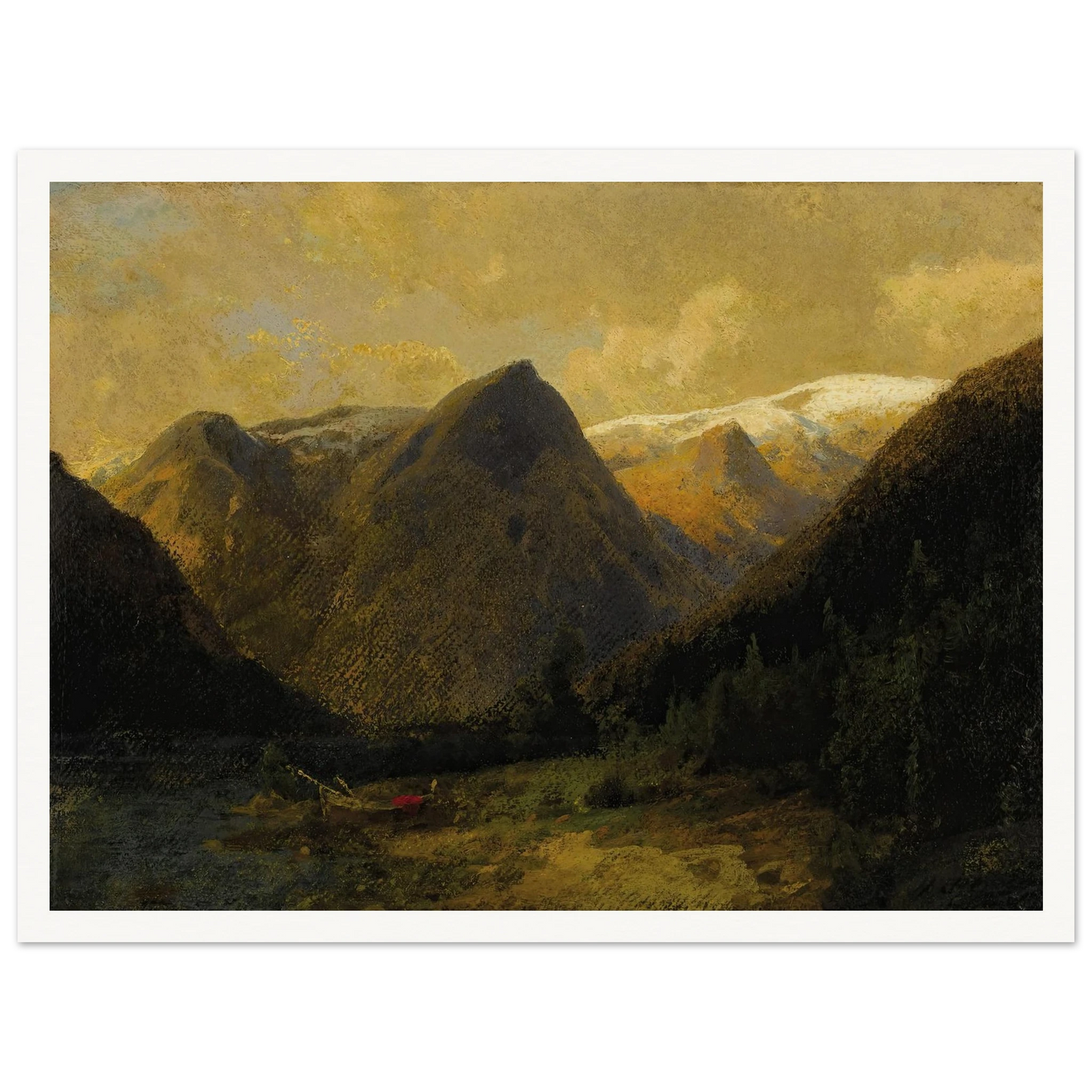 Canoe at Water’s Edge Art Print | Hermann Ottomar Herzog-Quipham Collections