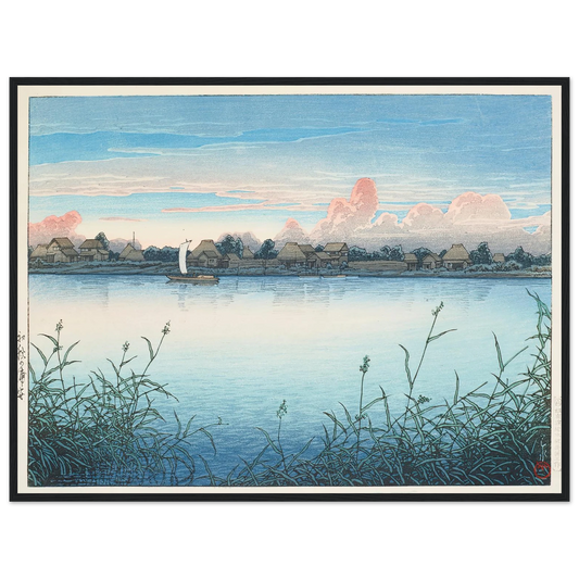 Shugetsu no Urayasu (Urayasu in early autumn) (1931) Art Print | Kawase Hasui - Framed Poster - 30x40 cm / 12x16″ - Black frame