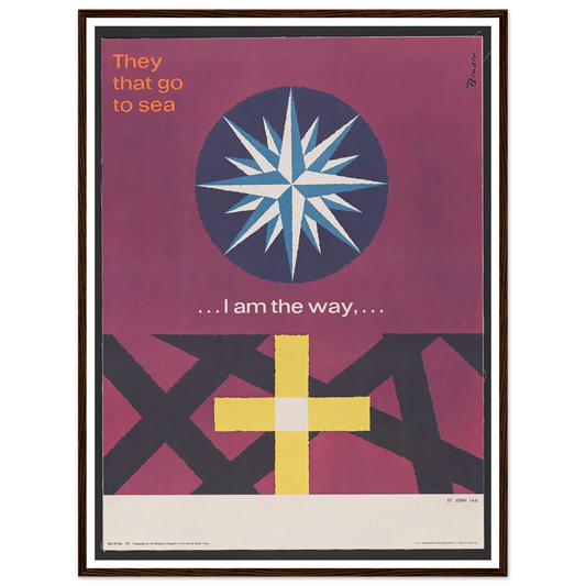 I am the way… St. John 14_6 (1963) Art Print | Joseph Binder - Framed Poster - 30x40 cm / 12x16″ - Black frame