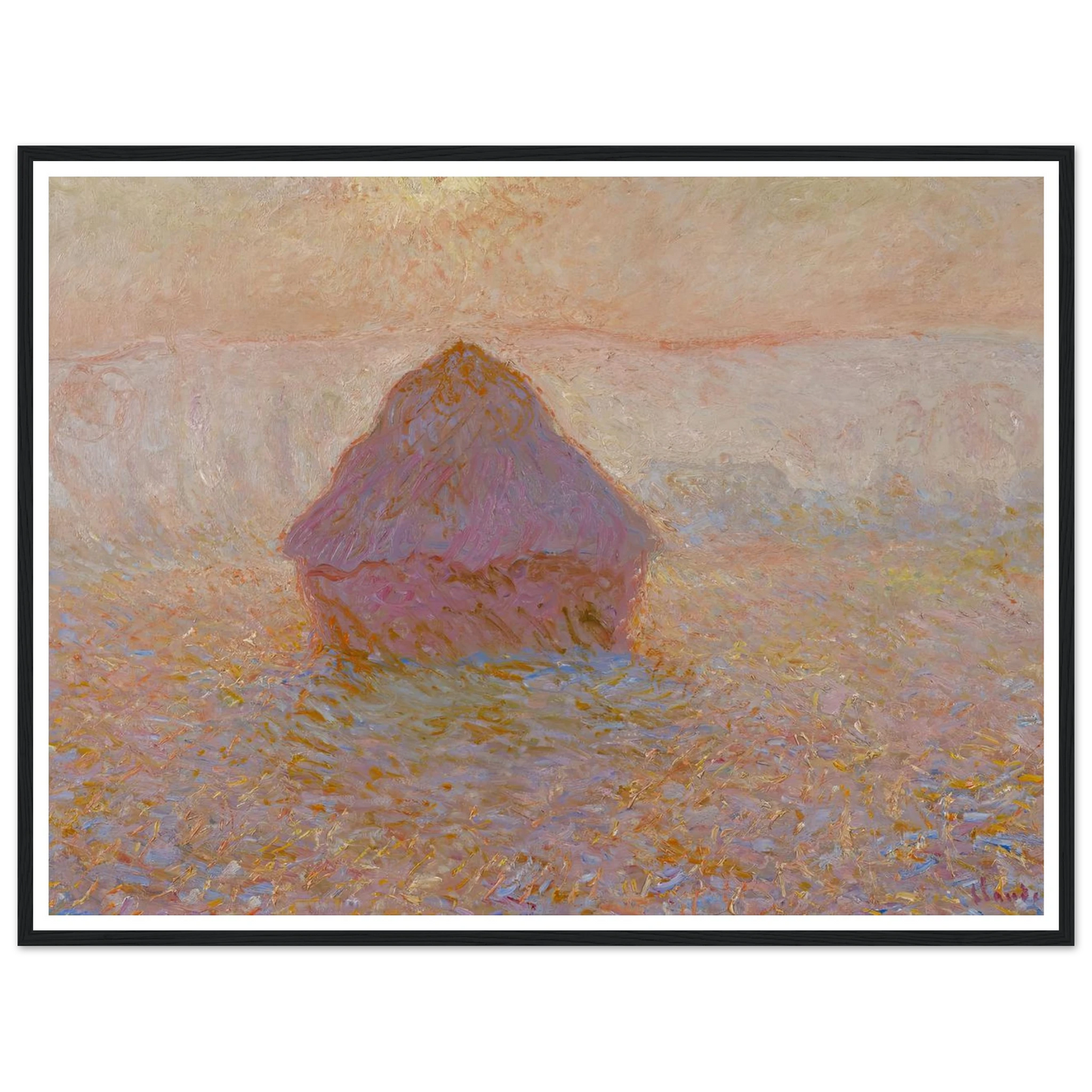 Grainstack-Sun in the Mist (1891) Art Print | Claude Monet-Quipham Collections