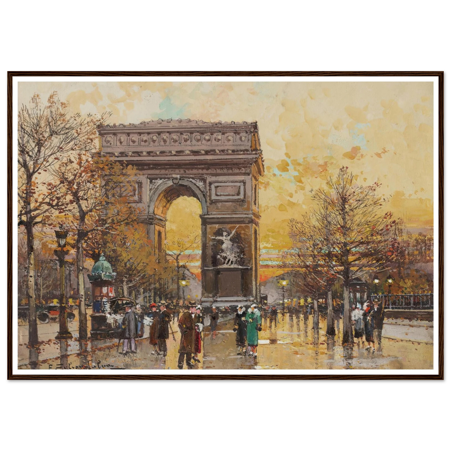 Arc de Triomphe in the Fall Art Print | Eugene Galien Laloue-Quipham Collections