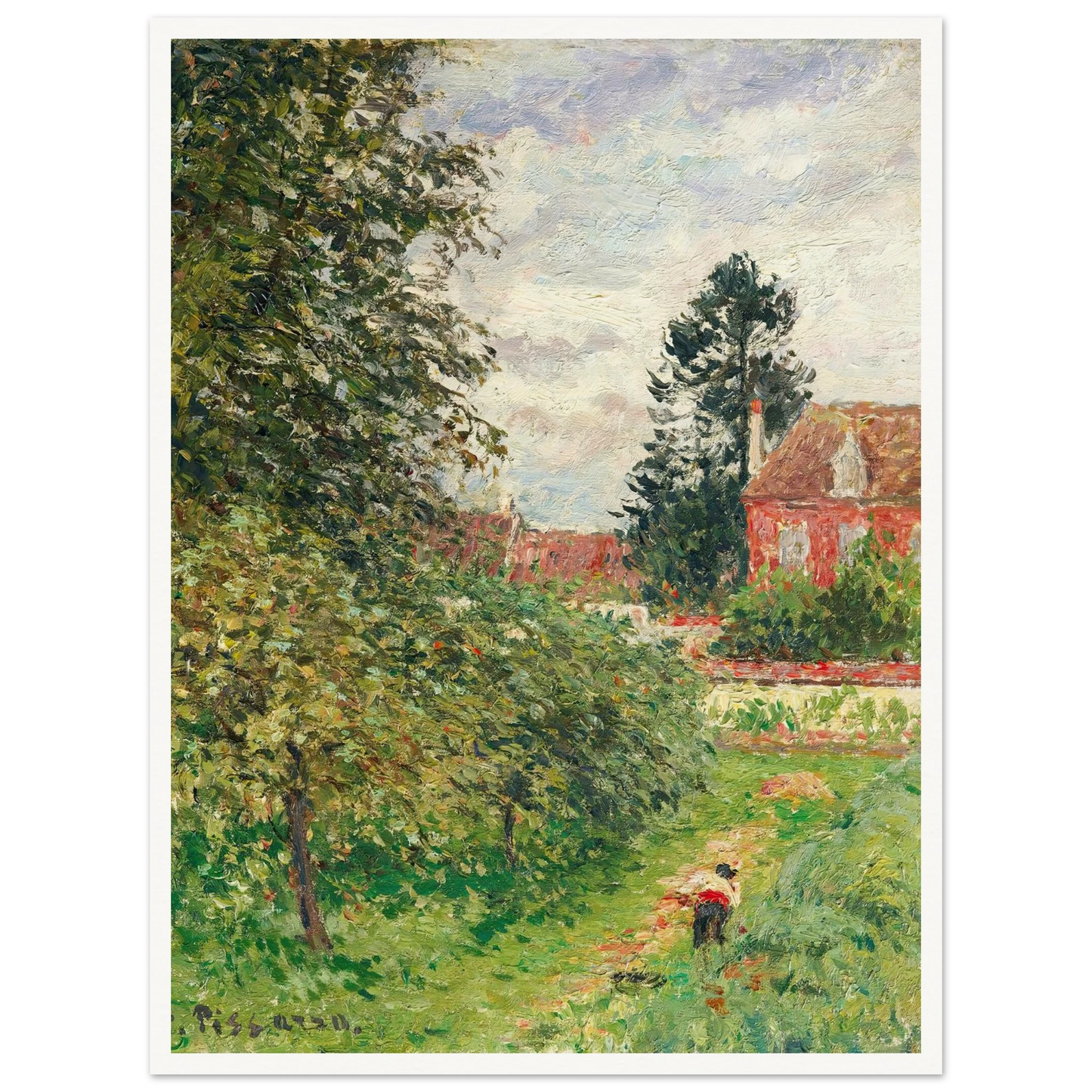 La Maison Des Anglais, Éragny (circa 1902) Art Print | Camille Pissarro-Quipham Collections