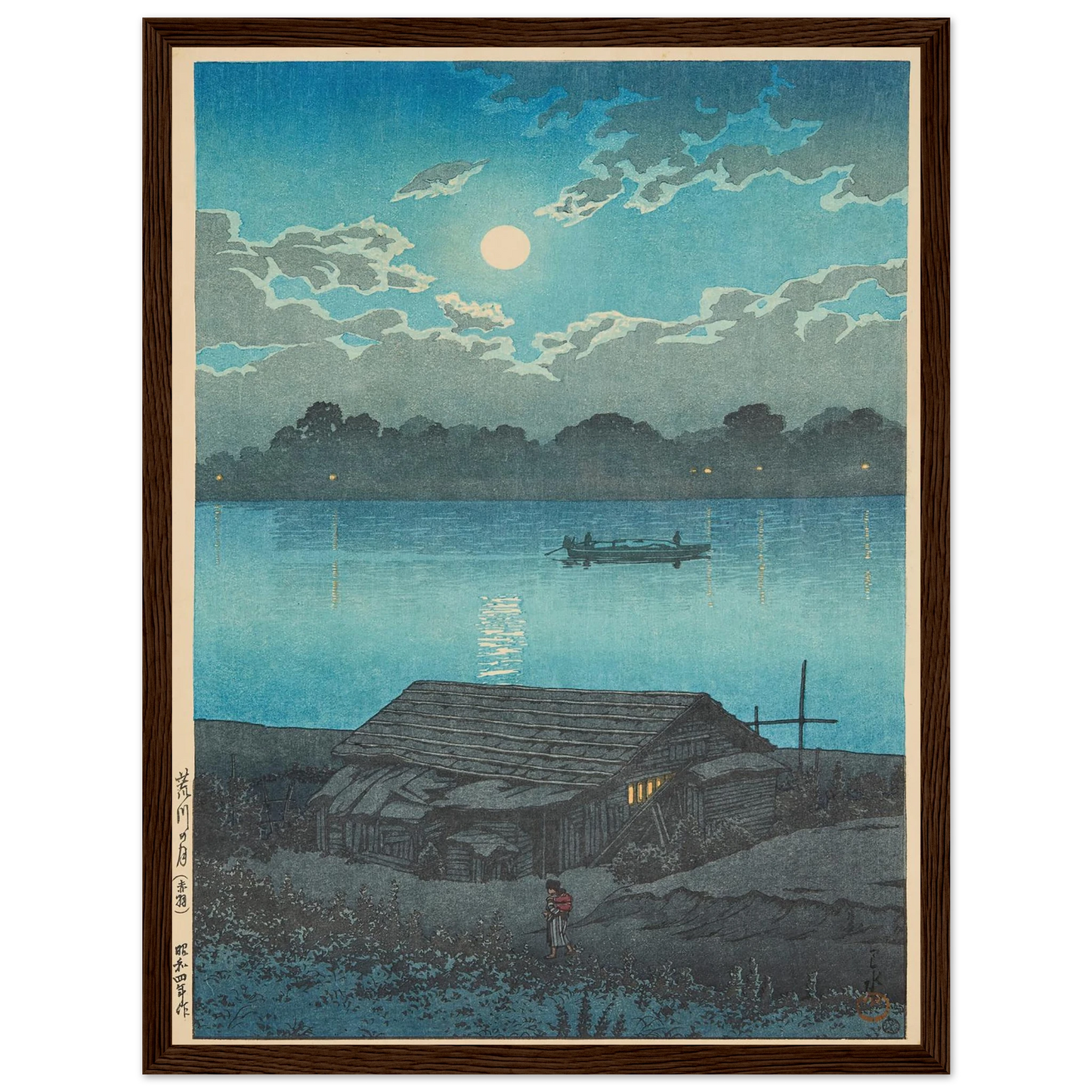 Arakawa no tsuki, Akabane (Moon on the Arakawa River in Akabane) (1929) Art Print | Kawase Hasui-Quipham Collections