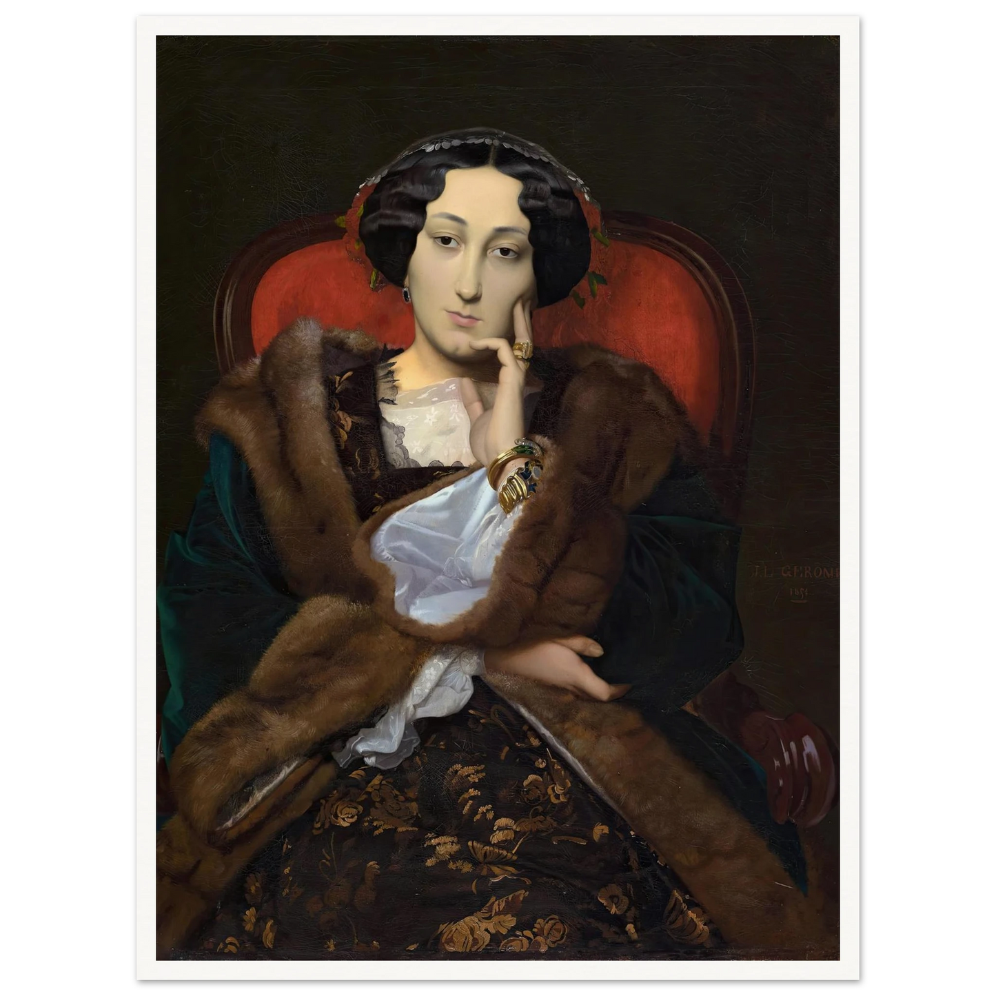 Portrait of a Woman (1851) Art Print | Jean Leon Gerome-Quipham Collections