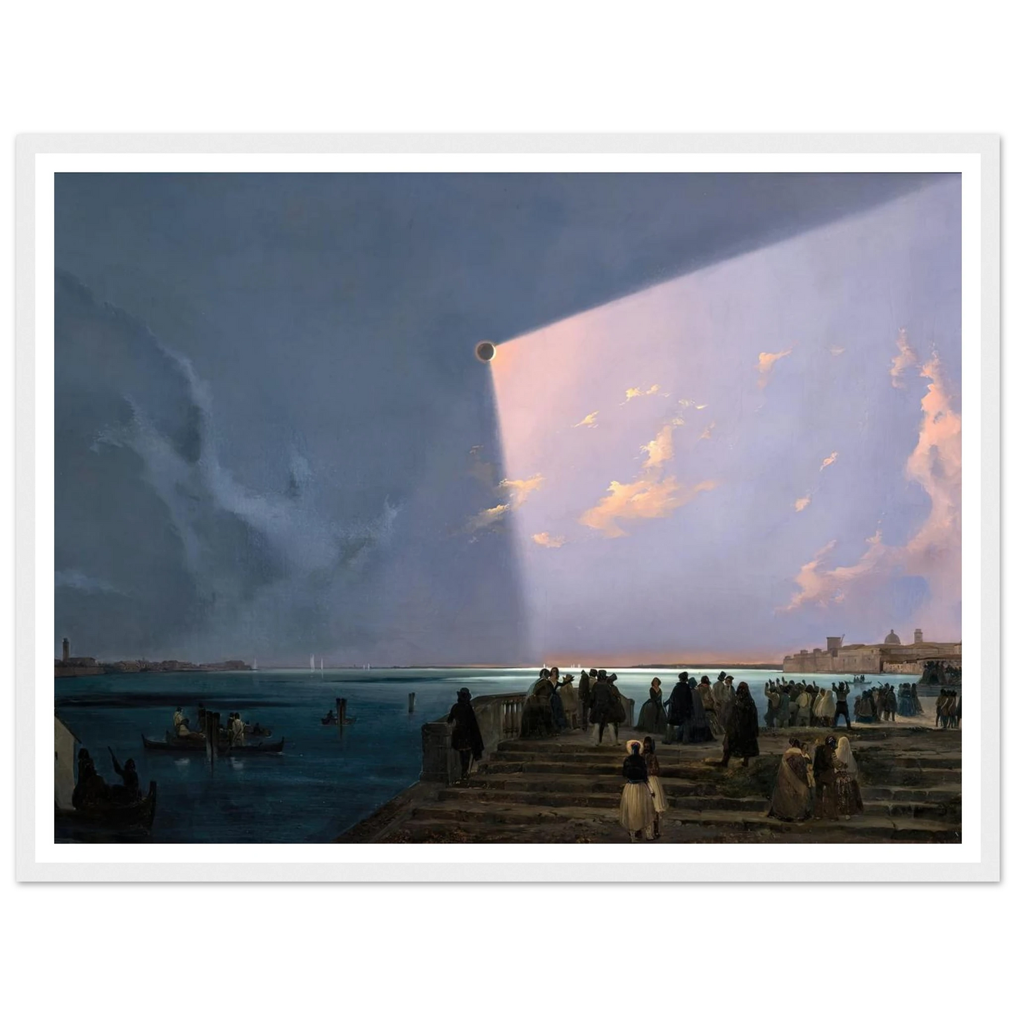 The Eclipse of the Sun in Venice, July 6, 1842 (1800s) Art Print | Ippolito Caffi-Quipham Collections